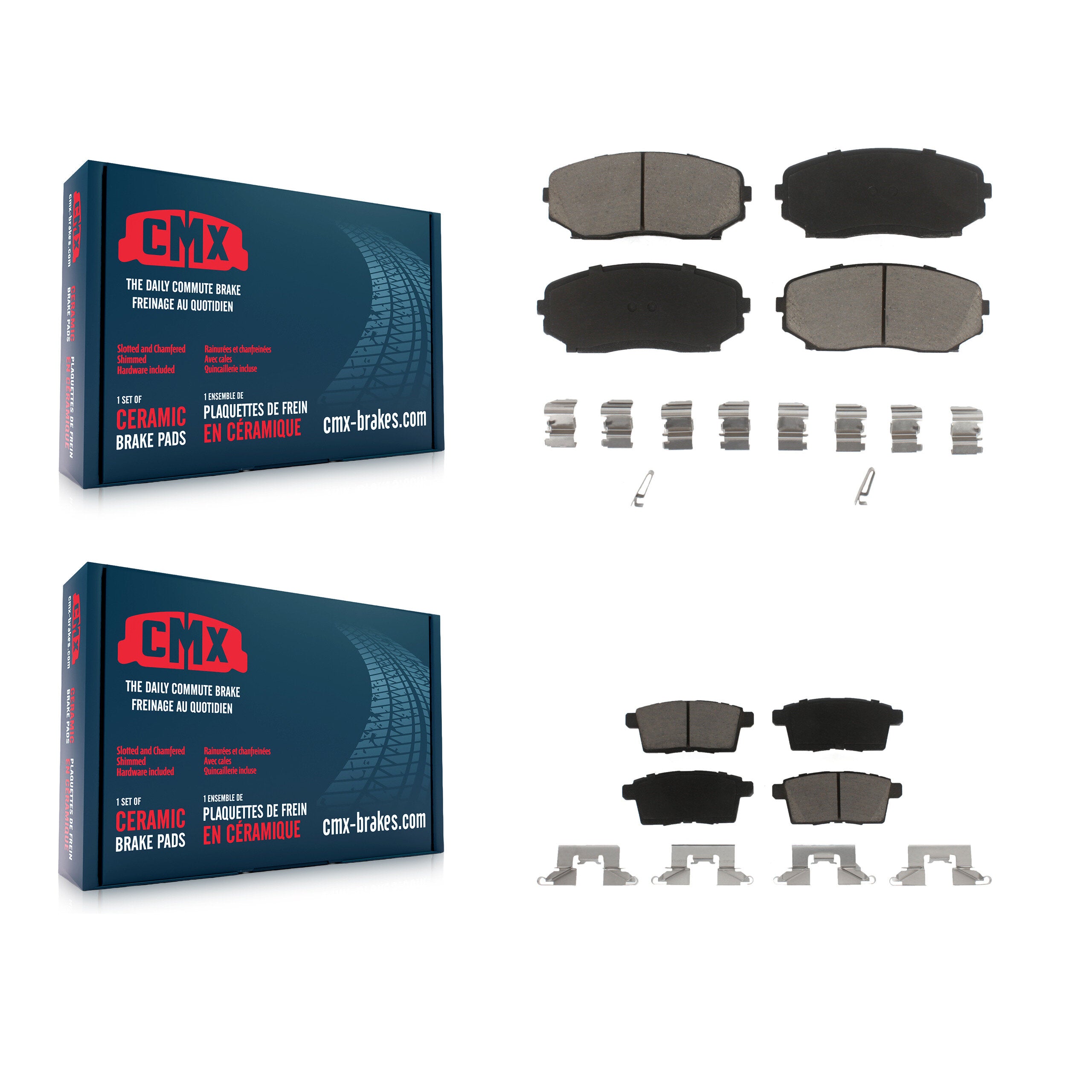 CMX KCX-100191 Disc Brake Pad for 2007-2015 Ford Edge, Lincoln MKX, Mazda CX-7 & more - Front and Rear product image