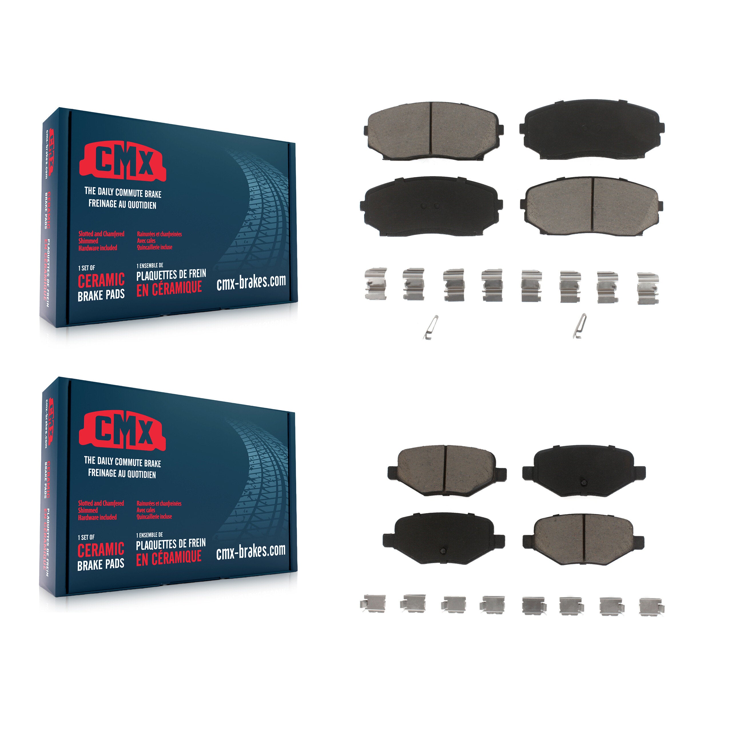 CMX KCX-100192 Disc Brake Pad for 2011-2015 Ford Edge, Lincoln MKX - Front and Rear product image