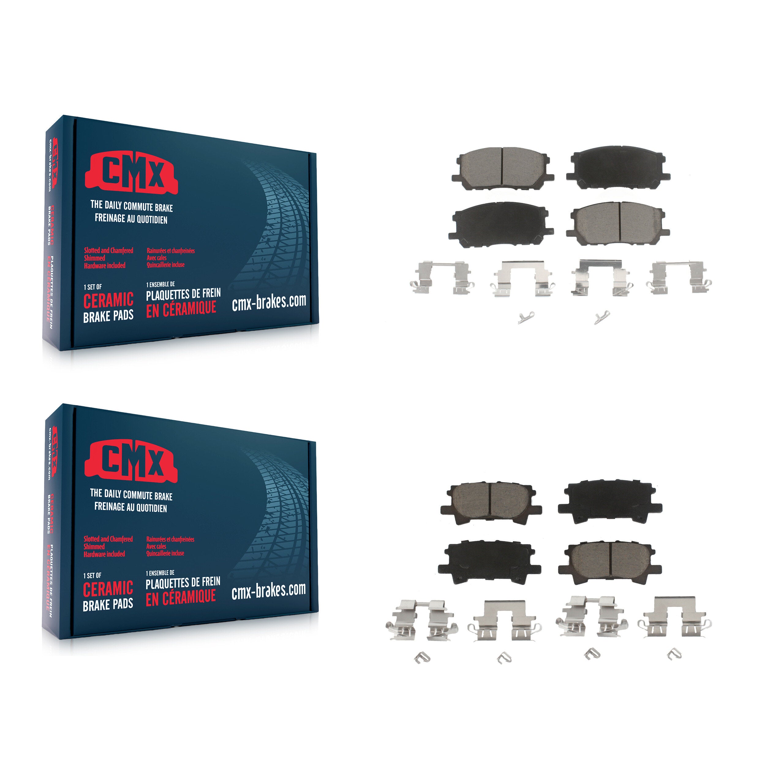 CMX KCX-100196 Disc Brake Pad for 2004-2009 Lexus RX350, Lexus RX400h, Toyota Highlander & more - Front and Rear product image