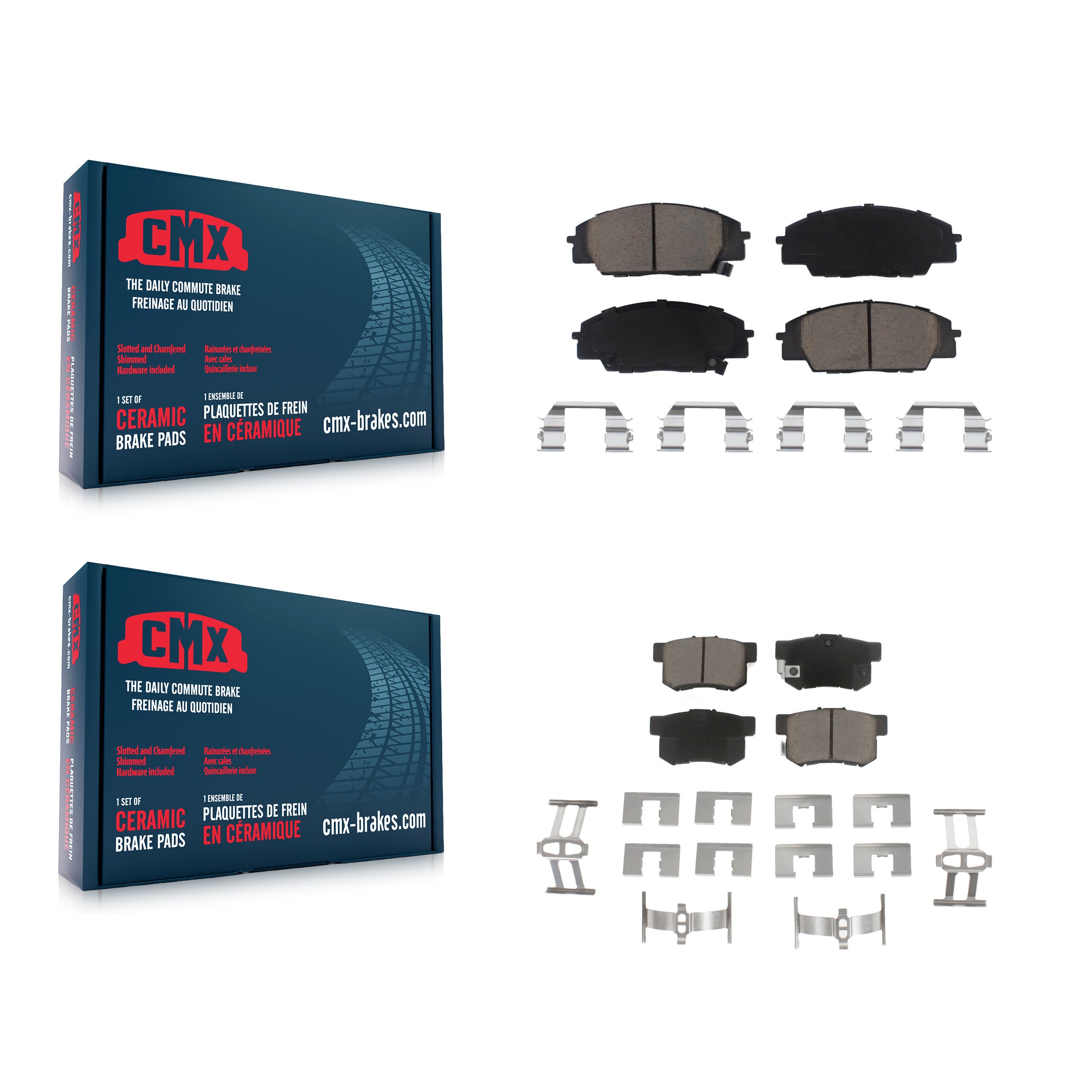 CMX KCX-100204 Disc Brake Pad for 2000-2011 Acura CSX, Honda Civic, Acura RSX & more - Front and Rear product image