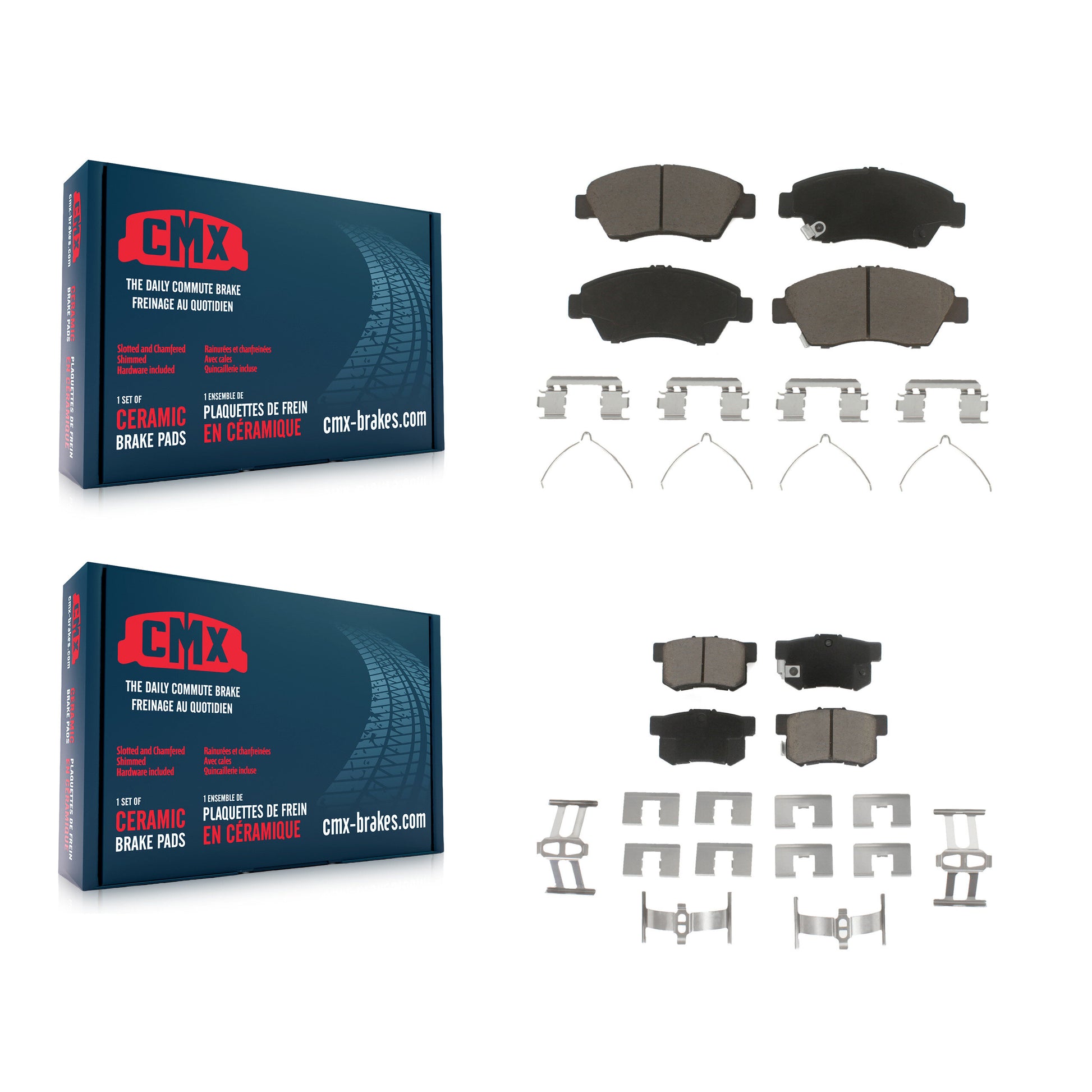 CMX KCX-100205 Disc Brake Pad for 2002-2015 Honda Civic, Acura ILX, Honda CR-Z & more - Front and Rear product image