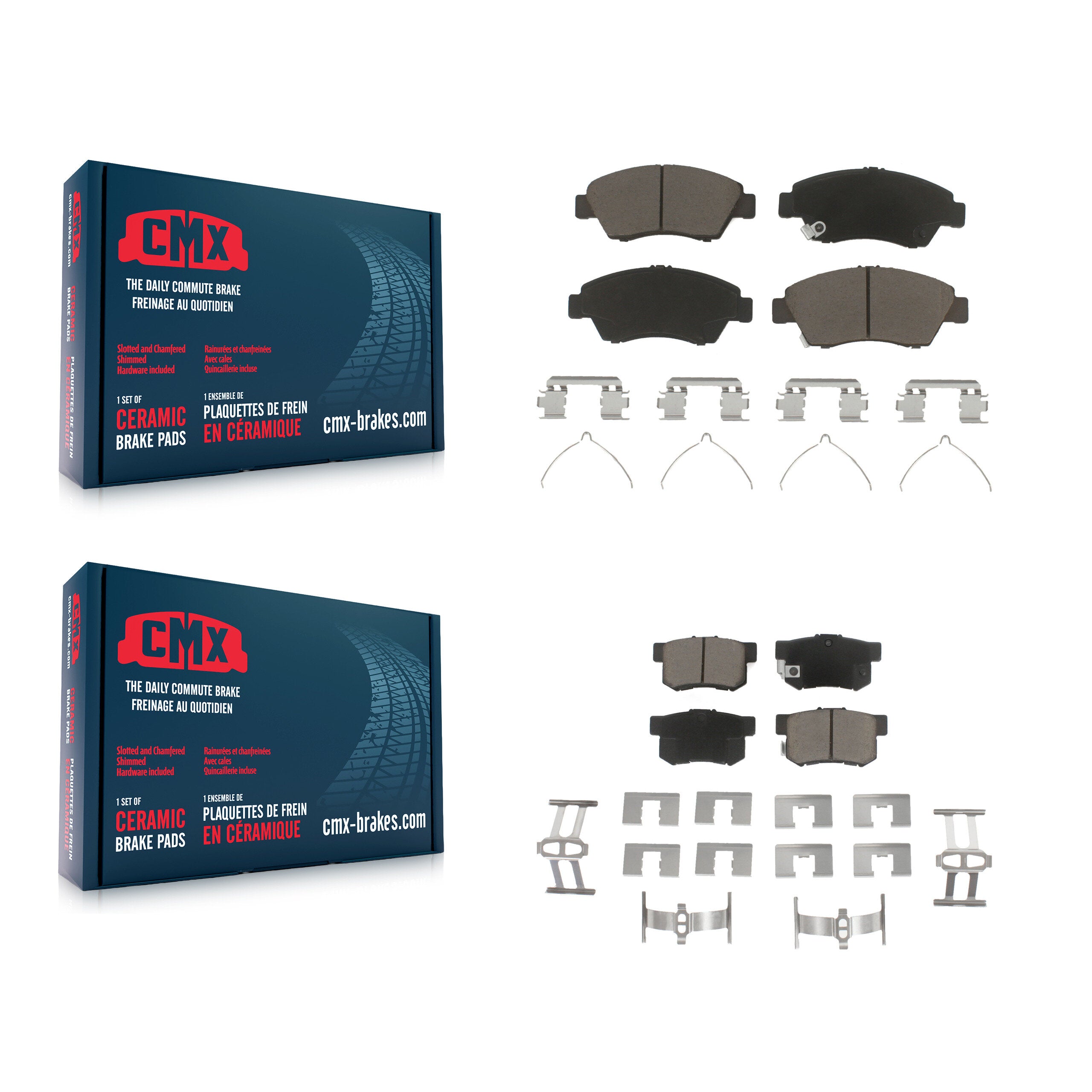 CMX KCX-100205 Disc Brake Pad for 2002-2015 Honda Civic, Acura ILX, Honda CR-Z & more - Front and Rear product image