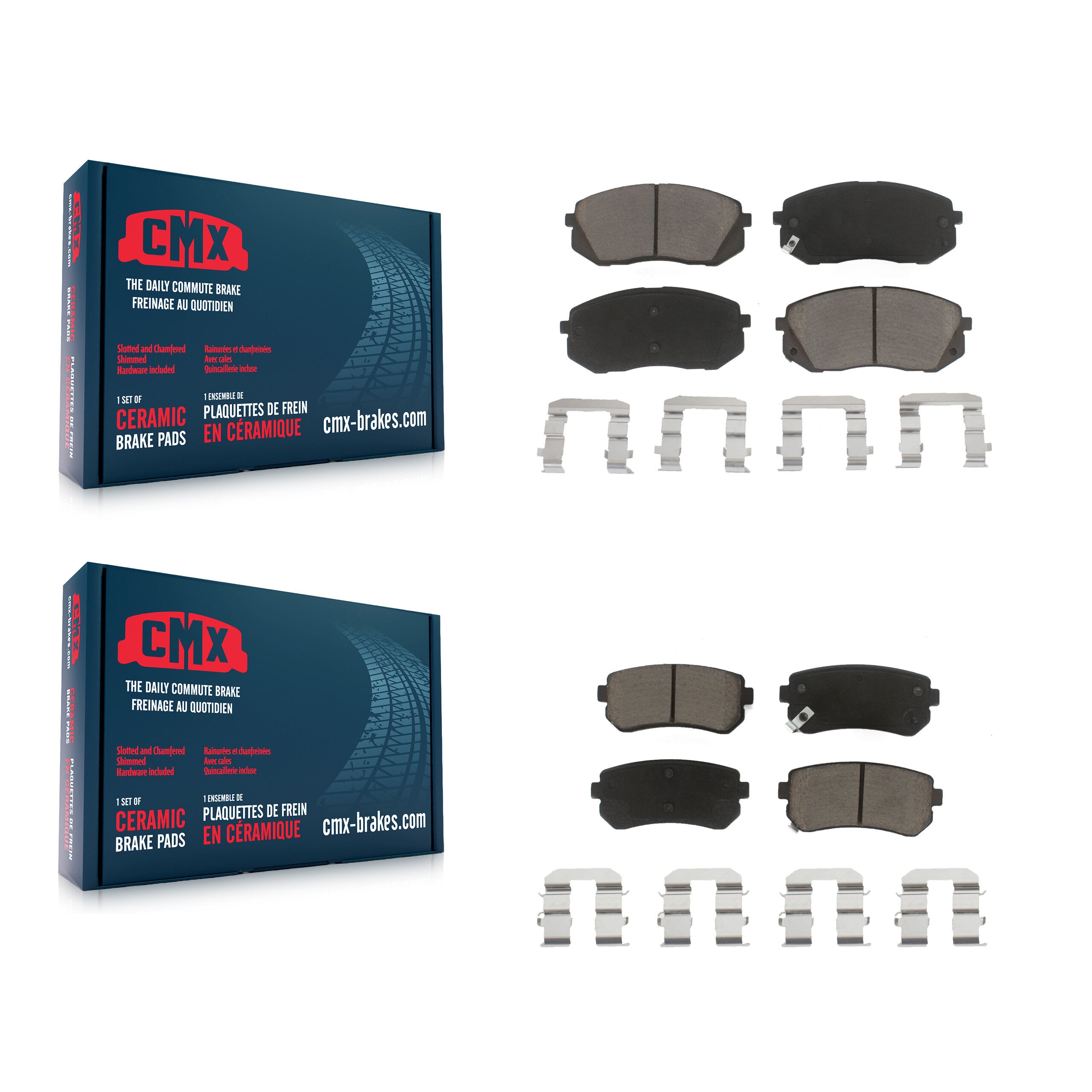 CMX KCX-100208 Disc Brake Pad for 2010-2017 Hyundai Tucson, Kia Cadenza, Kia Sportage - Front and Rear product image