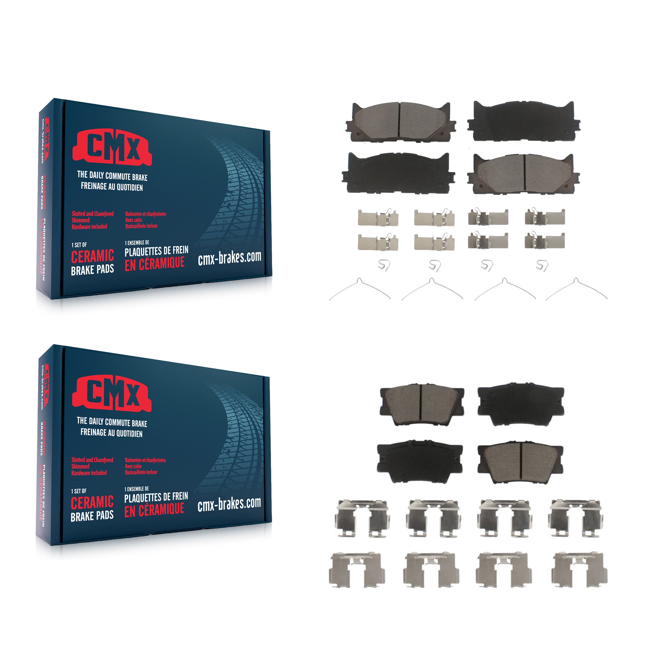 CMX KCX-100209 Disc Brake Pad for 2007-2018 Lexus ES300h, Toyota Avalon, Lexus ES350 & more - Front and Rear product image