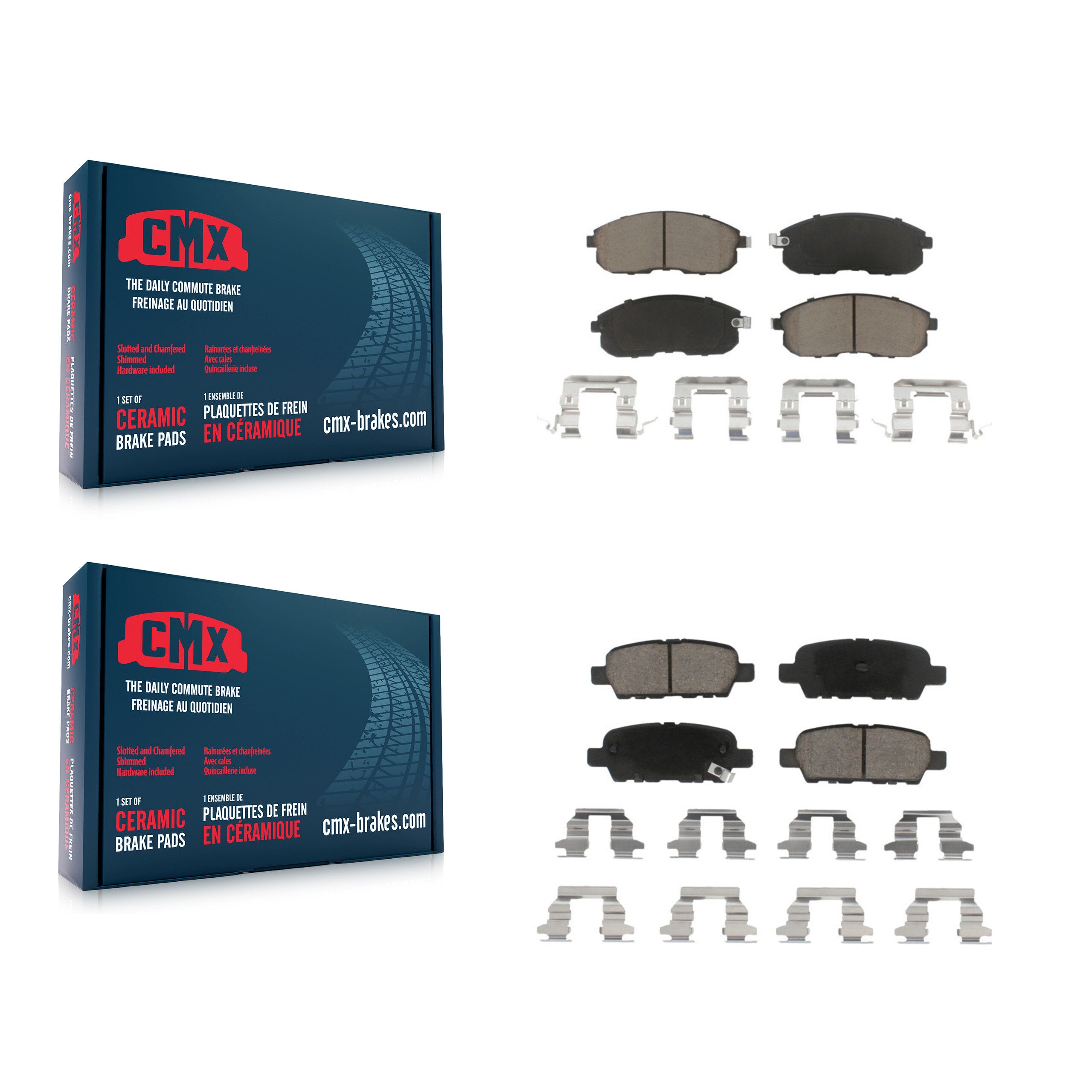 CMX KCX-100211 Disc Brake Pad for 2002-2019 Nissan Juke, Nissan Altima, Nissan Sentra & more - Front and Rear product image