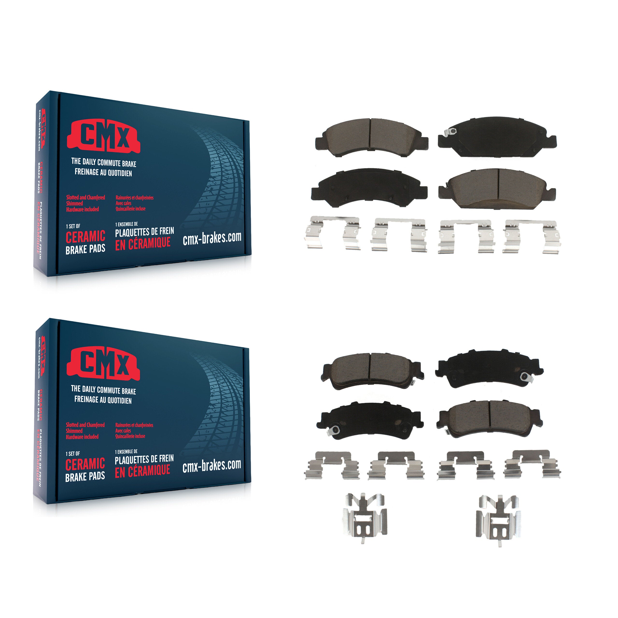 CMX KCX-100220 Disc Brake Pad for 2005-2007 Chevrolet Silverado 1500 Classic, GMC Sierra 1500 Classic, Chevrolet Silverado 1500 & more - Front and Rear product image