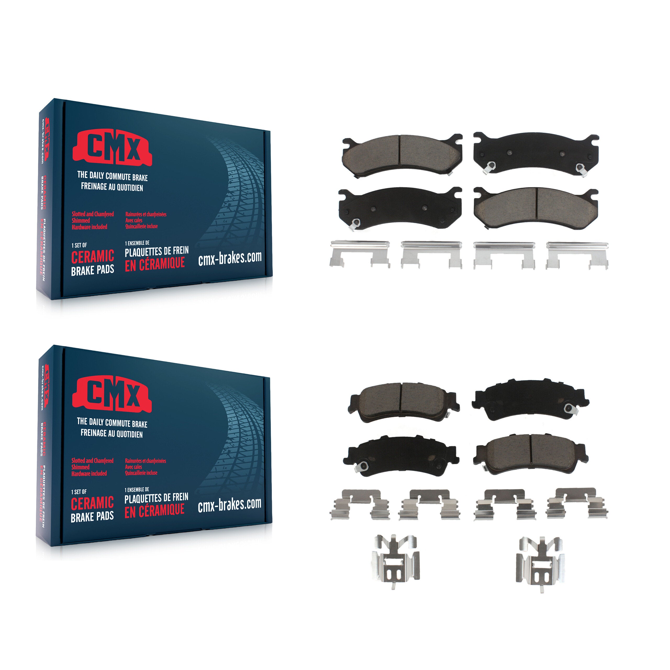 CMX KCX-100222 Disc Brake Pad for 1999-2007 Chevrolet Silverado 1500 Classic, GMC Sierra 1500 Classic, Chevrolet Silverado 1500 & more - Front and Rear product image