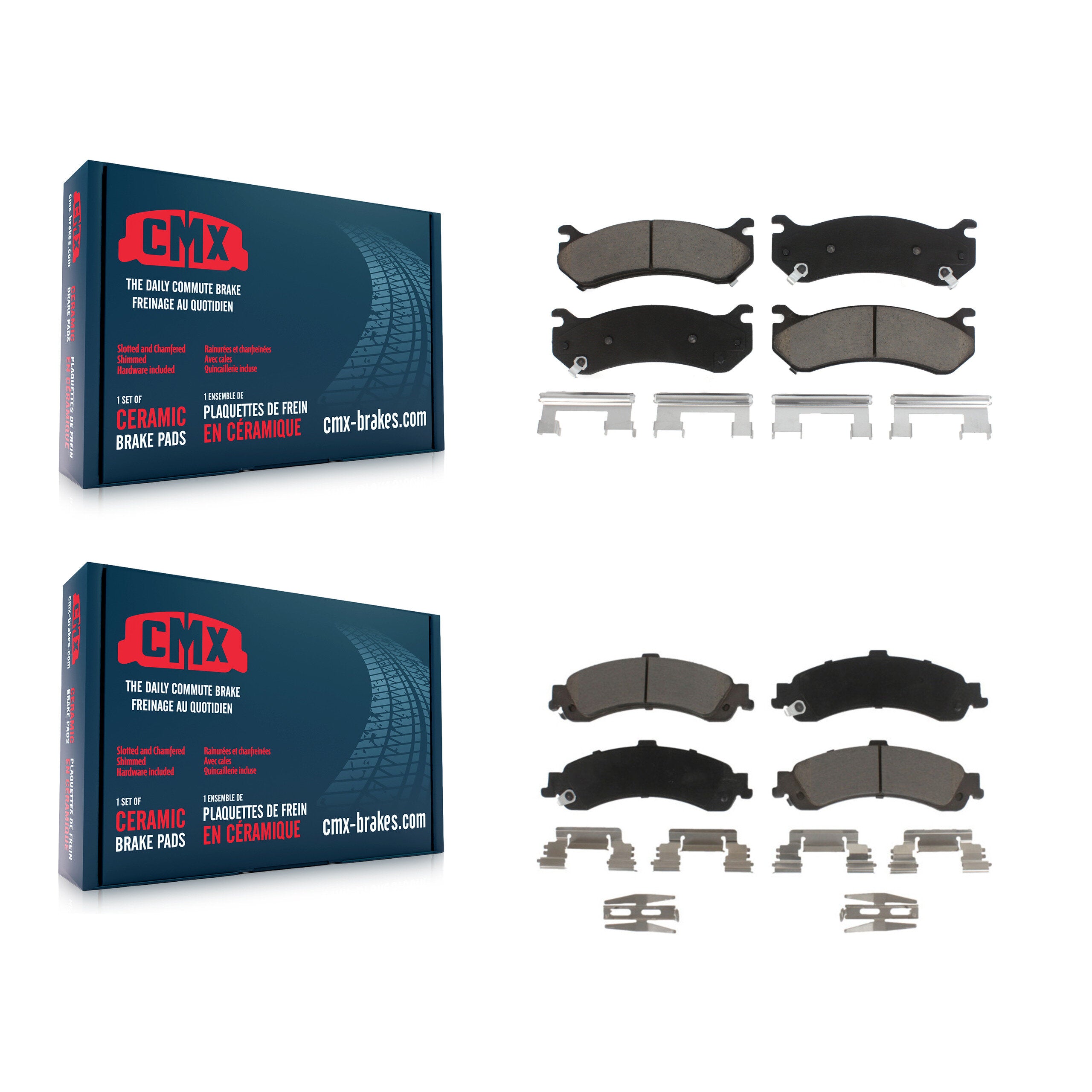 CMX KCX-100223 Disc Brake Pad for 2000-2006 Chevrolet Silverado 1500, GMC Sierra 1500, Cadillac Escalade & more - Front and Rear product image