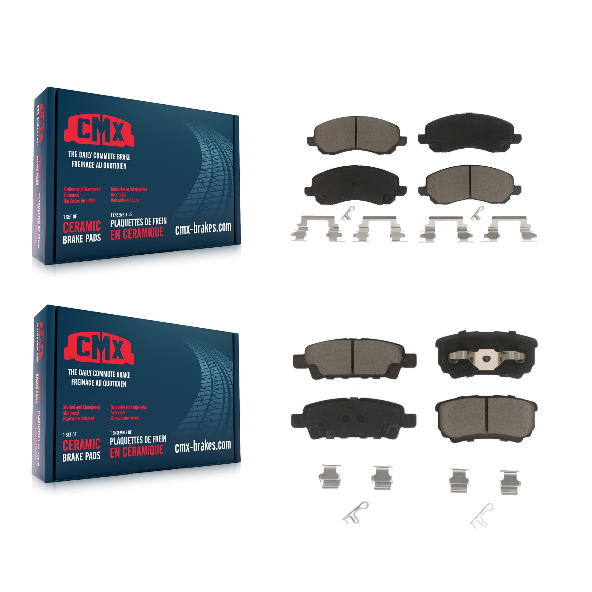 CMX KCX-100227 Disc Brake Pad for 2004-2017 Mitsubishi Lancer, Chrysler 200, Dodge Caliber & more - Front and Rear product image