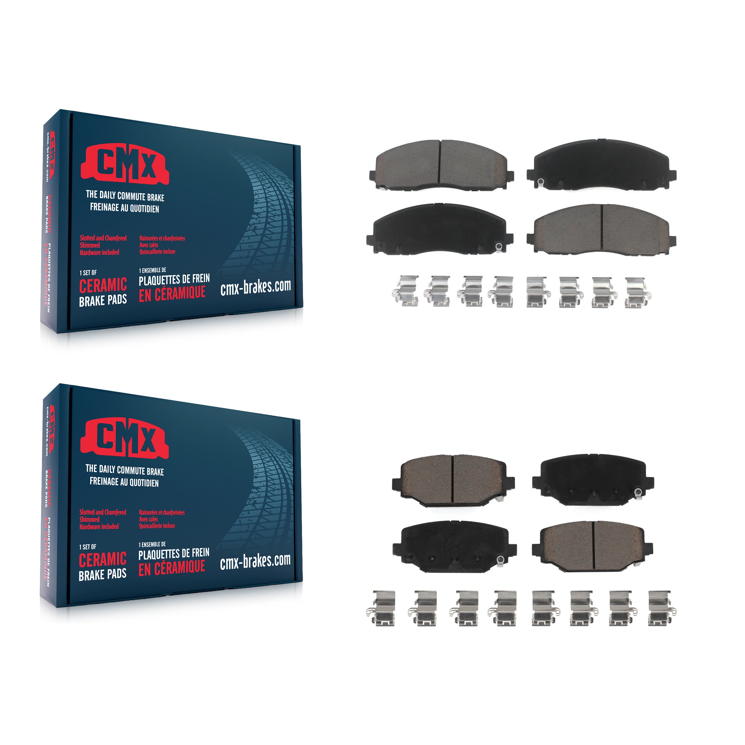 CMX KCX-100232 Disc Brake Pad for 2012-2020 Dodge Grand Caravan, Dodge Journey, Chrysler Town & Country & more - Front and Rear product image