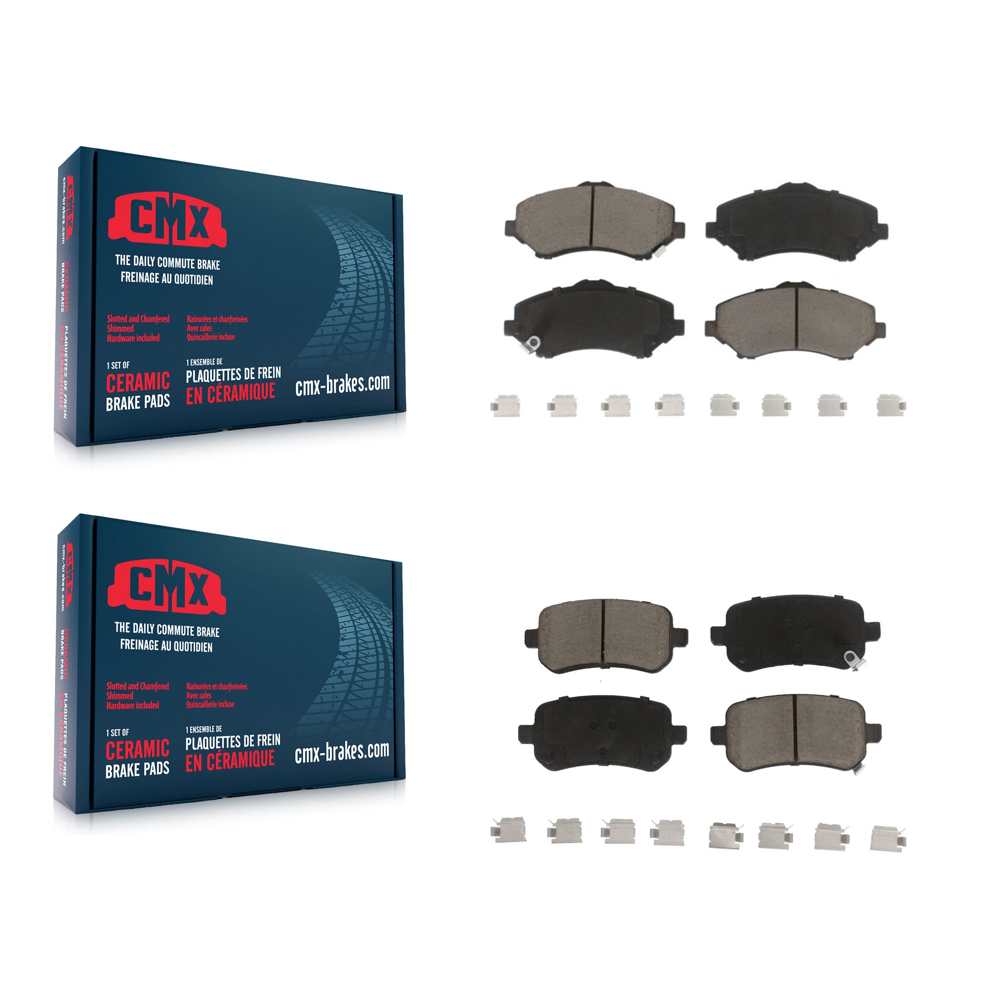 CMX KCX-100233 Disc Brake Pad for 2008-2012 Chrysler Town & Country, Dodge Grand Caravan, Dodge Journey & more - Front and Rear product image
