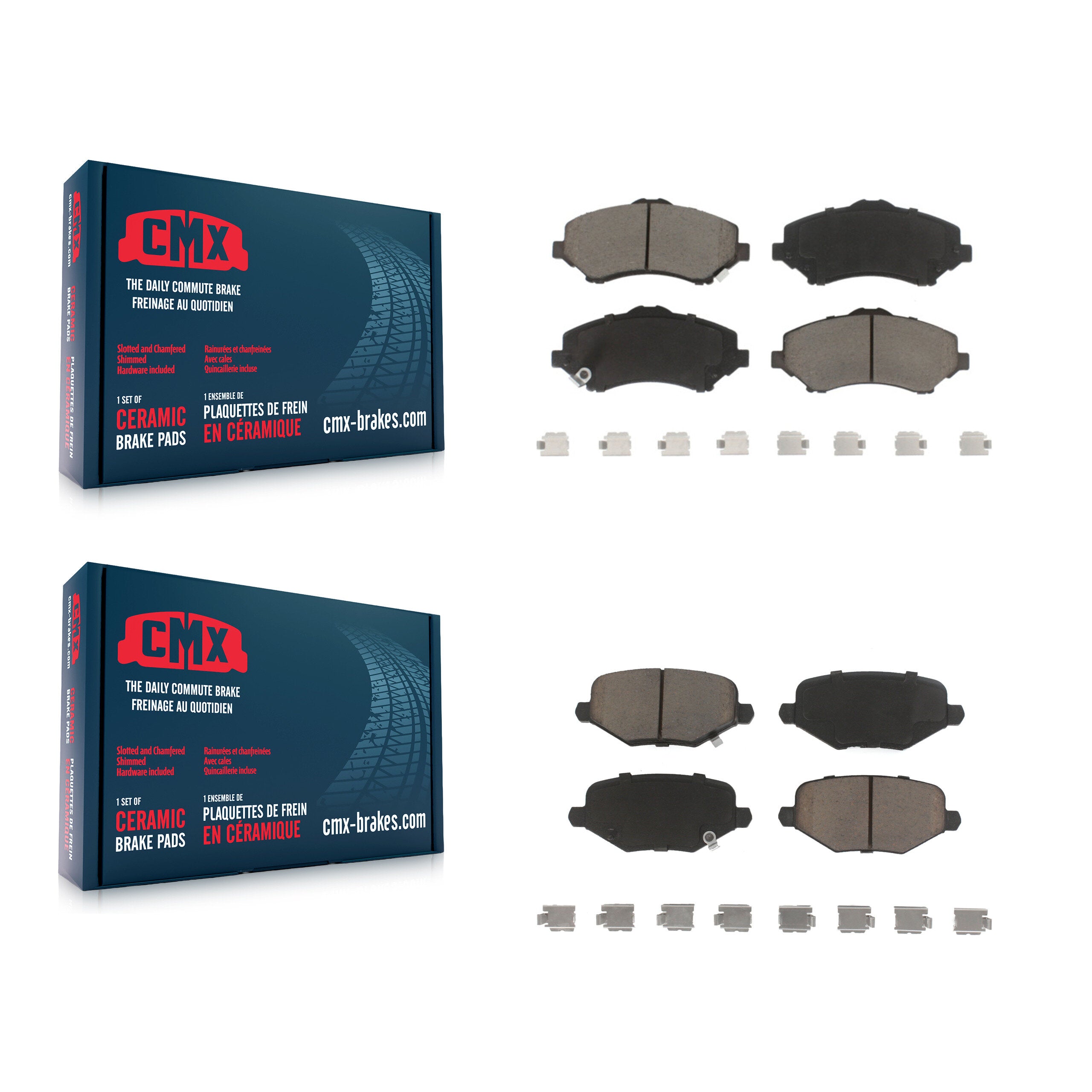 CMX KCX-100234 Disc Brake Pad for 2012-2016 Chrysler Town & Country, Dodge Grand Caravan, Dodge Journey & more - Front and Rear product image