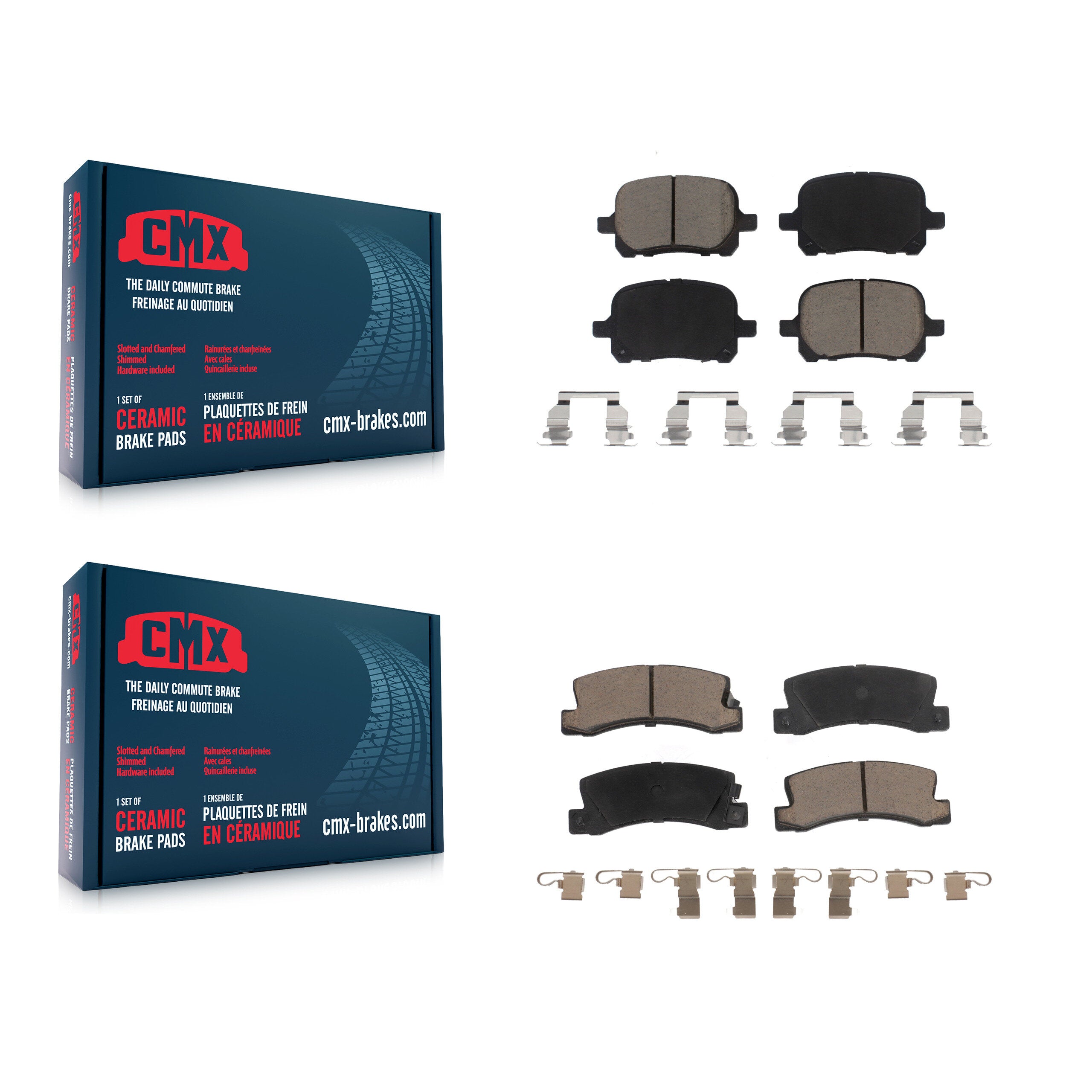 CMX KCX-100236 Disc Brake Pad for 1997-2001 Toyota Solara, Lexus ES300, Lexus RX300 & more - Front and Rear product image