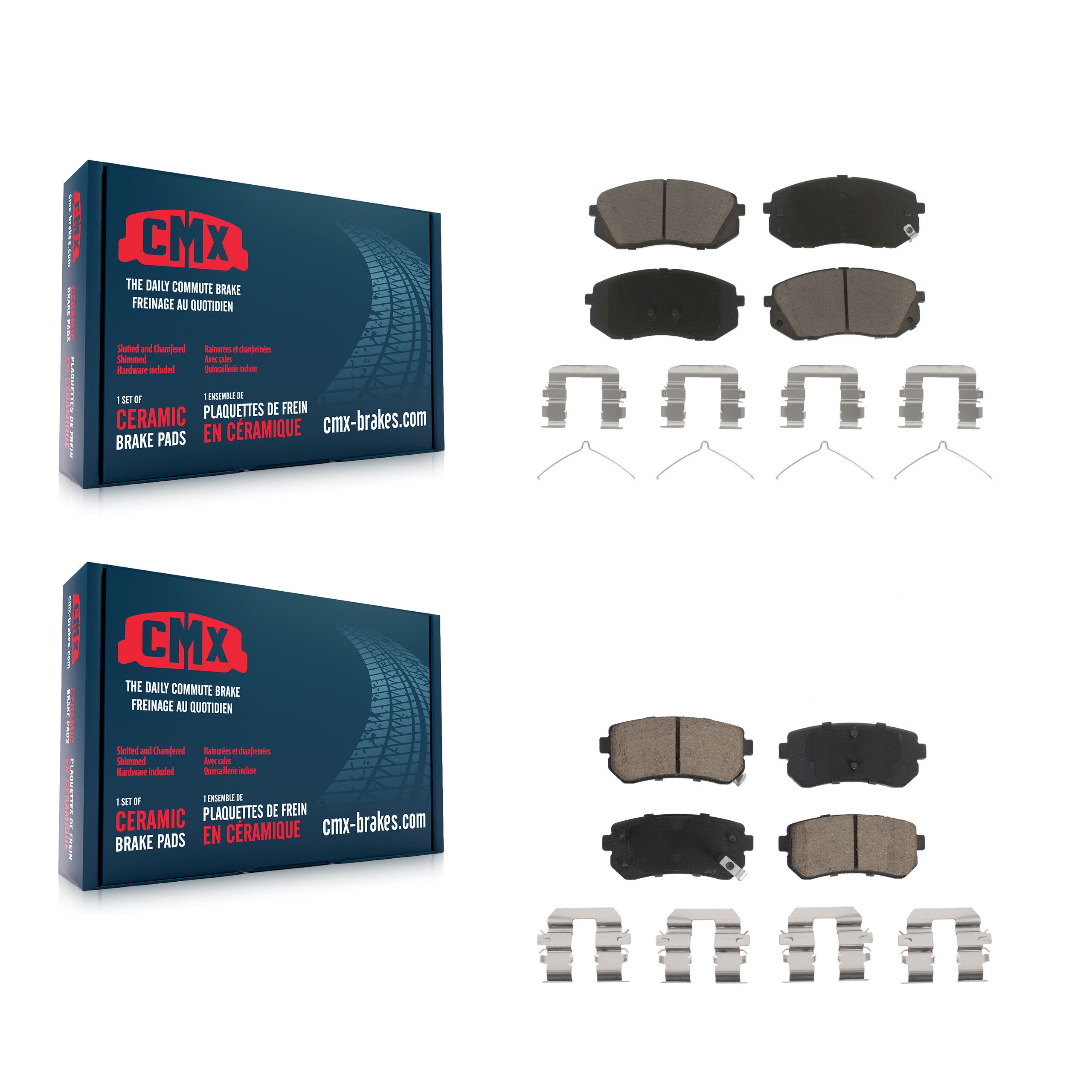 CMX KCX-100247 Disc Brake Pad for 2016-2020 Kia Optima, Hyundai Sonata - Front and Rear product image