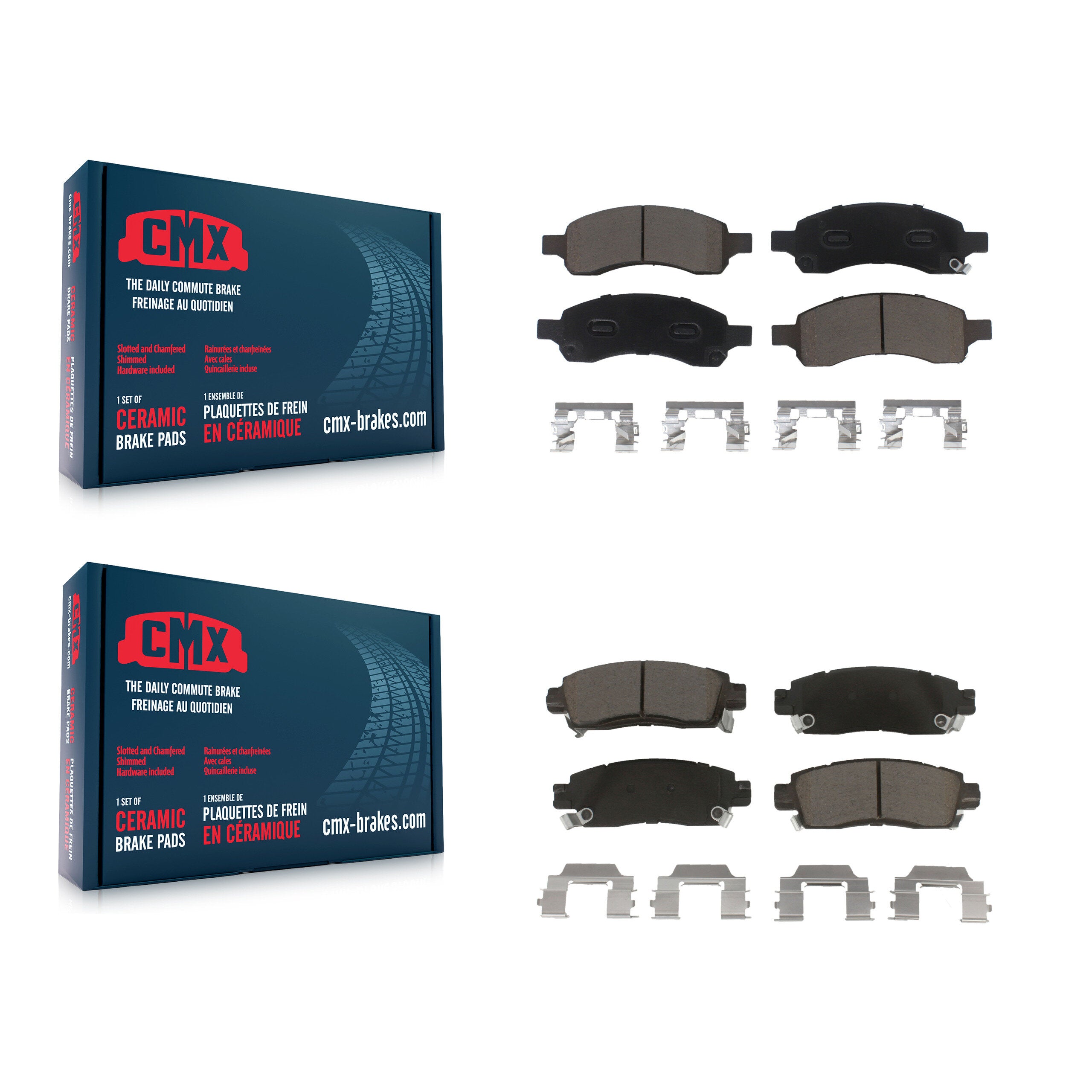 CMX KCX-100251 Disc Brake Pad for 2006-2009 Isuzu Ascender, Buick Rainier, Chevrolet Trailblazer & more - Front and Rear product image