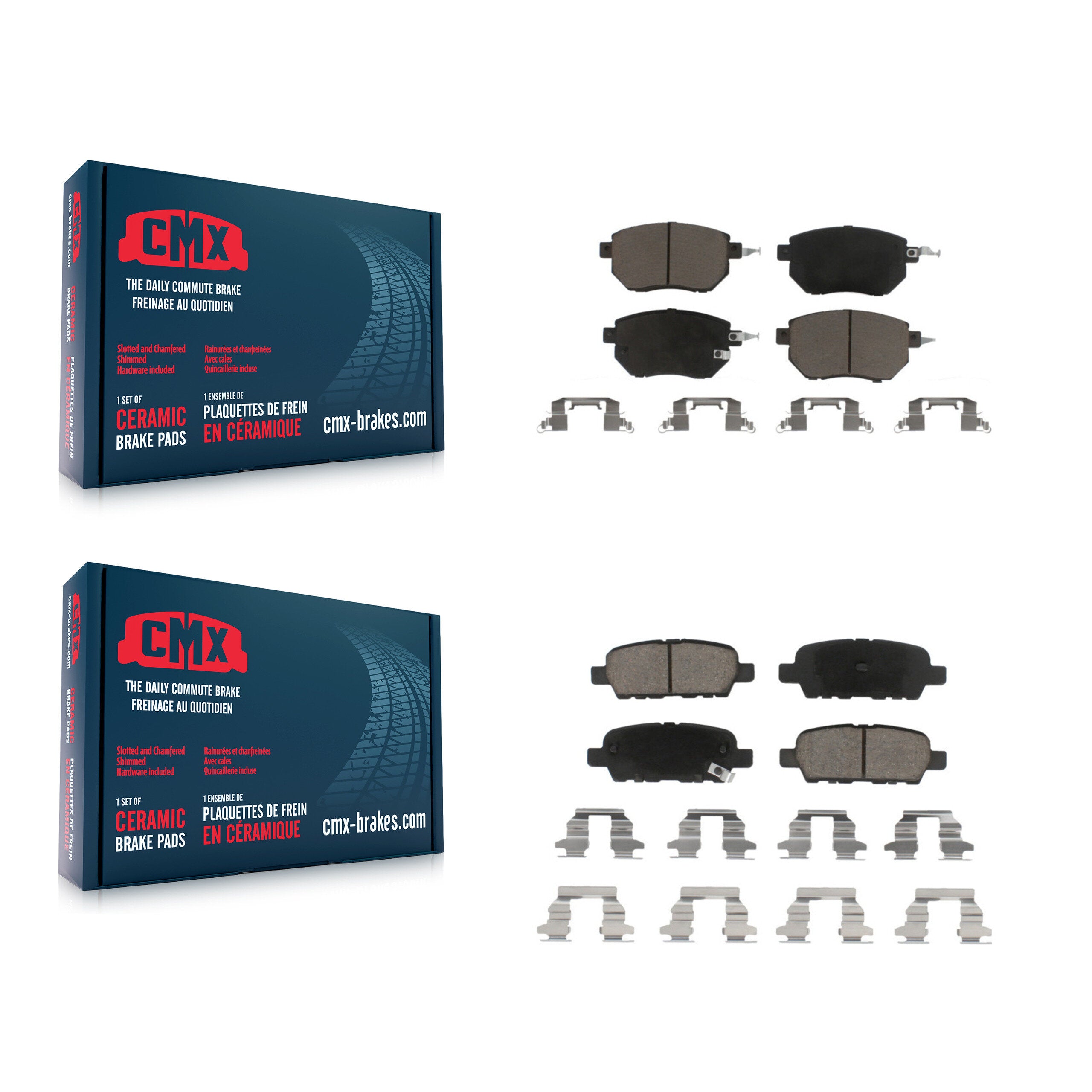 CMX KCX-100254 Disc Brake Pad for 2003-2012 Nissan Murano, INFINITI FX35, INFINITI FX45 & more - Front and Rear product image