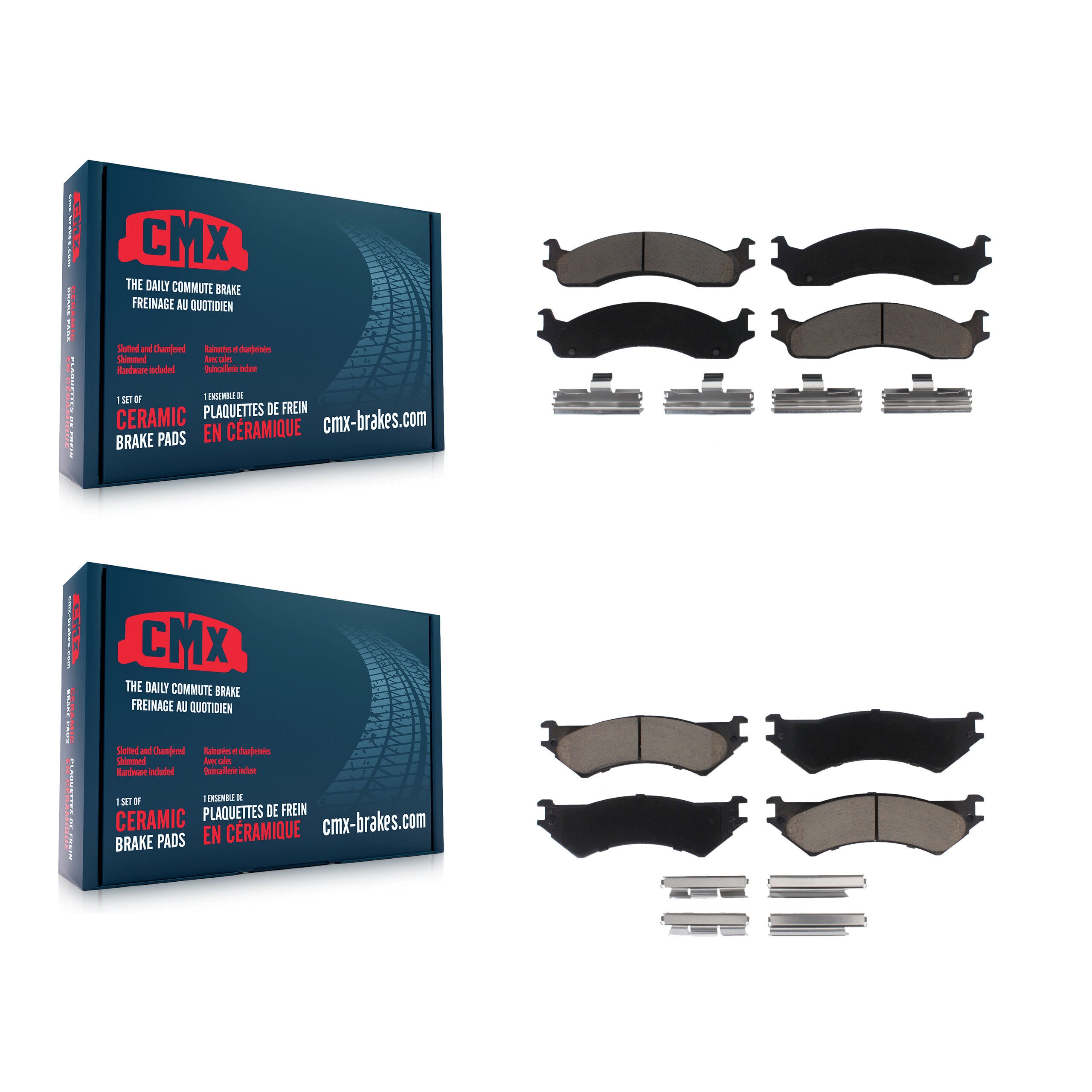 CMX KCX-100258 Disc Brake Pad for 1998-2007 Ford E-350 Econoline, Ford E-250, Ford E-350 Club Wagon & more - Front and Rear product image