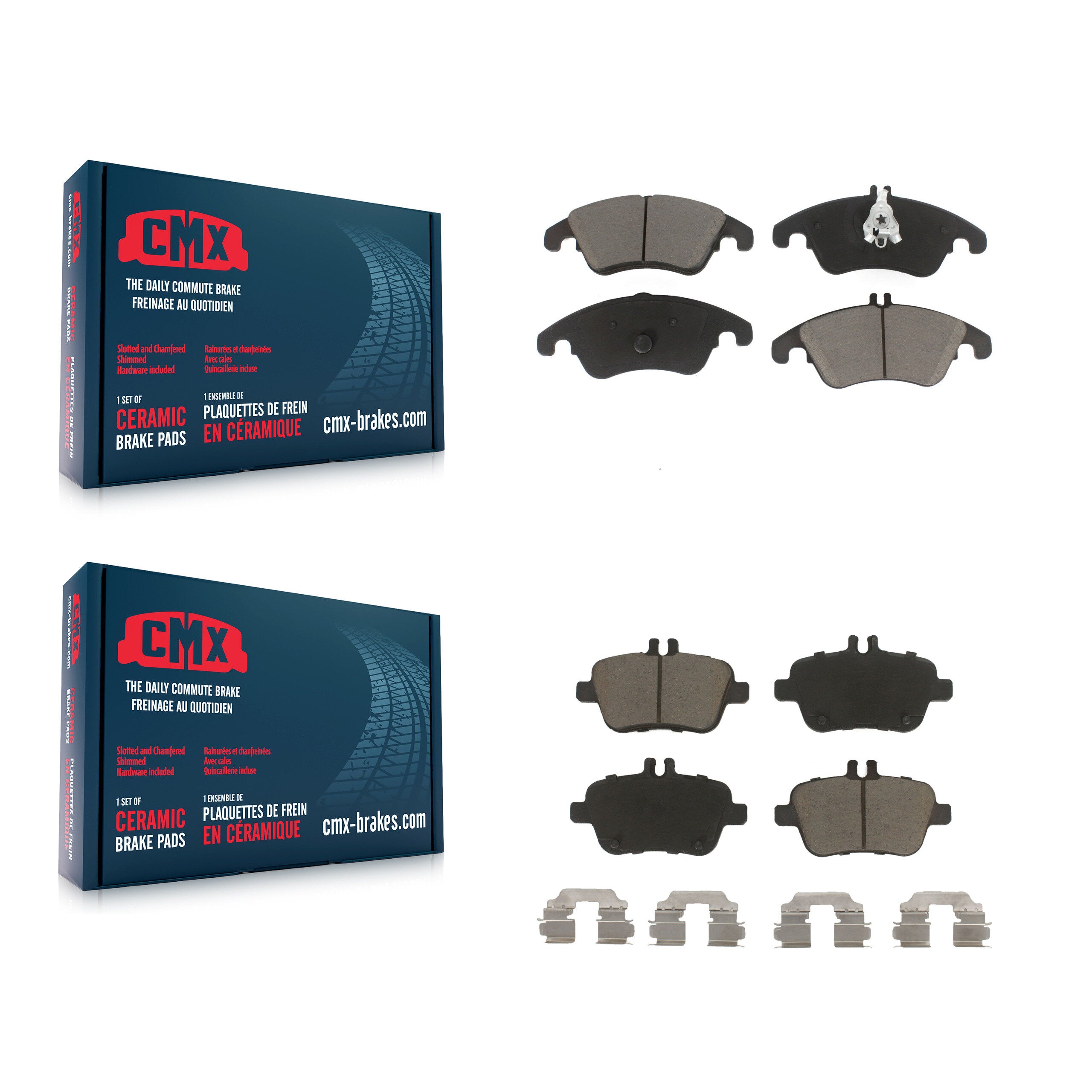 CMX KCX-100264 Disc Brake Pad for 2012-2020 Mercedes-Benz SLC300, Mercedes-Benz SLK300, Mercedes-Benz SLK250 & more - Front and Rear product image
