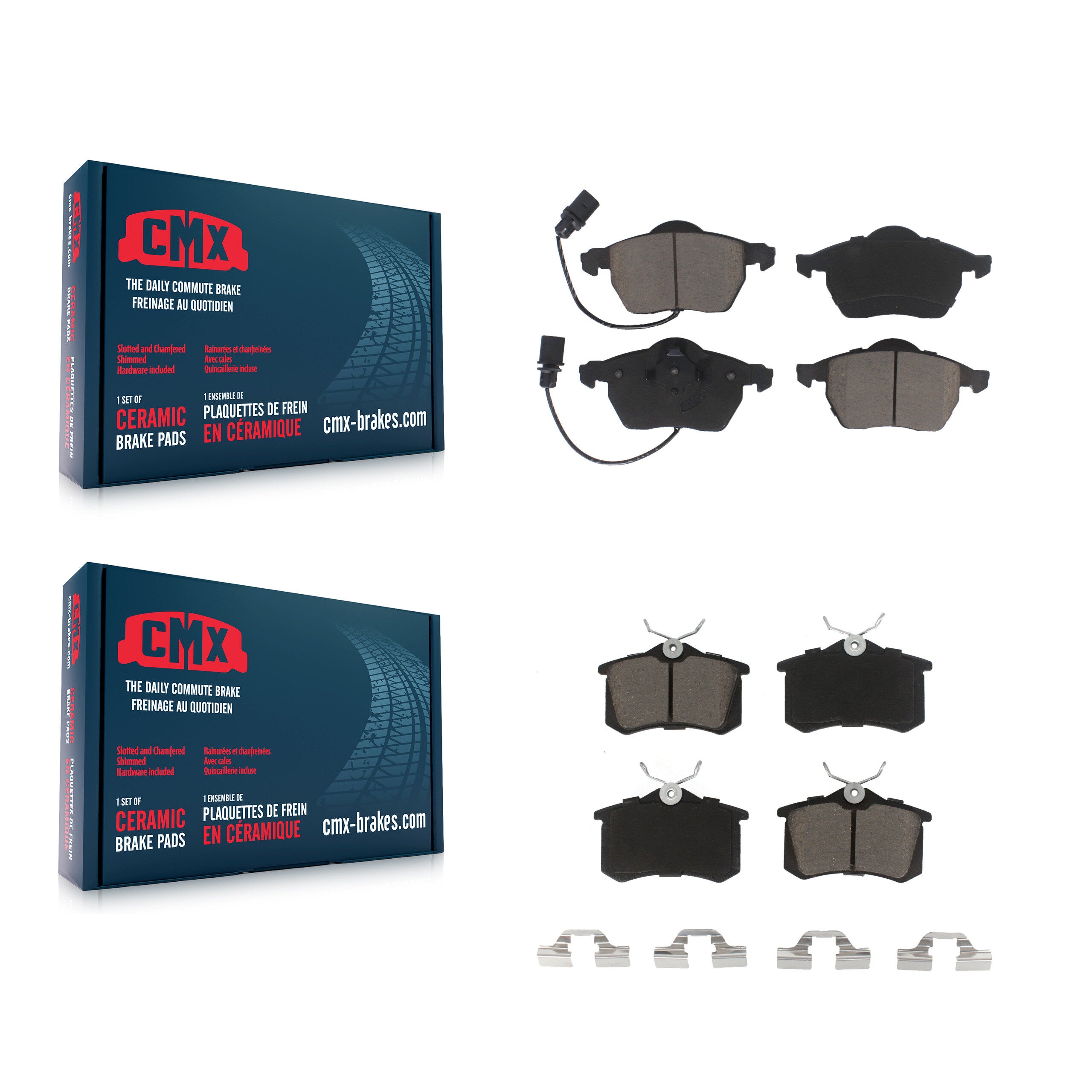 CMX KCX-100276 Disc Brake Pad for 1999-2005 Audi A4, Audi A6, Volkswagen Passat & more - Front and Rear product image