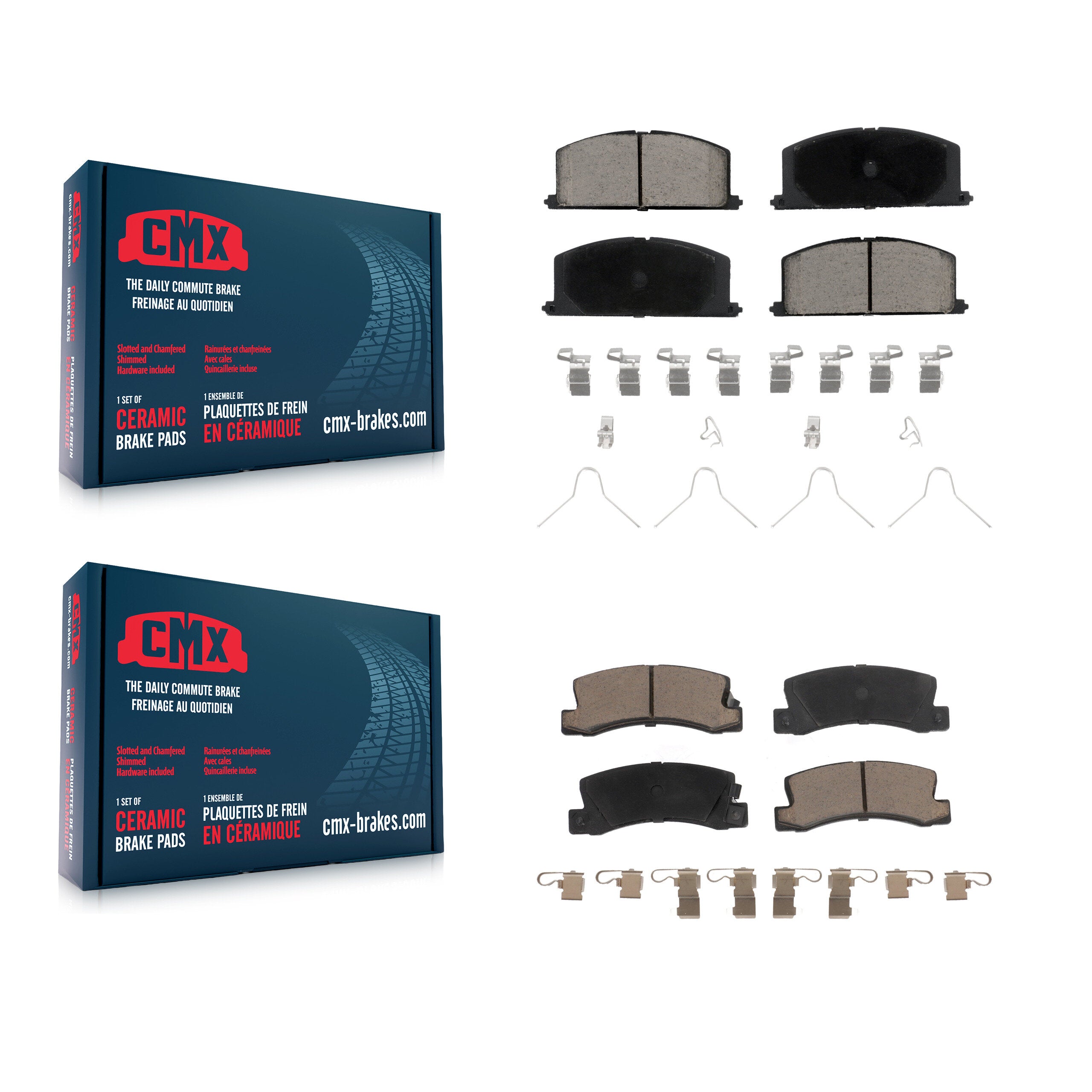 CMX KCX-100280 Disc Brake Pad for 1986-1992 Geo Prizm, Toyota Celica, Toyota Corolla & more - Front and Rear product image