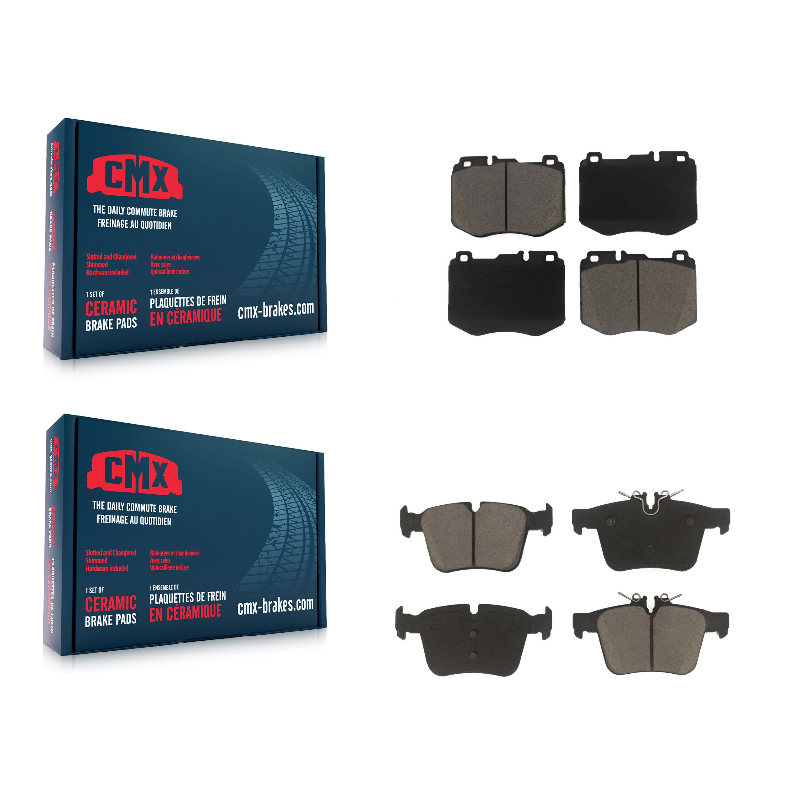 CMX KCX-100286 Disc Brake Pad for 2015-2021 Mercedes-Benz C300, Mercedes-Benz C350e, Mercedes-Benz C400 - Front and Rear product image