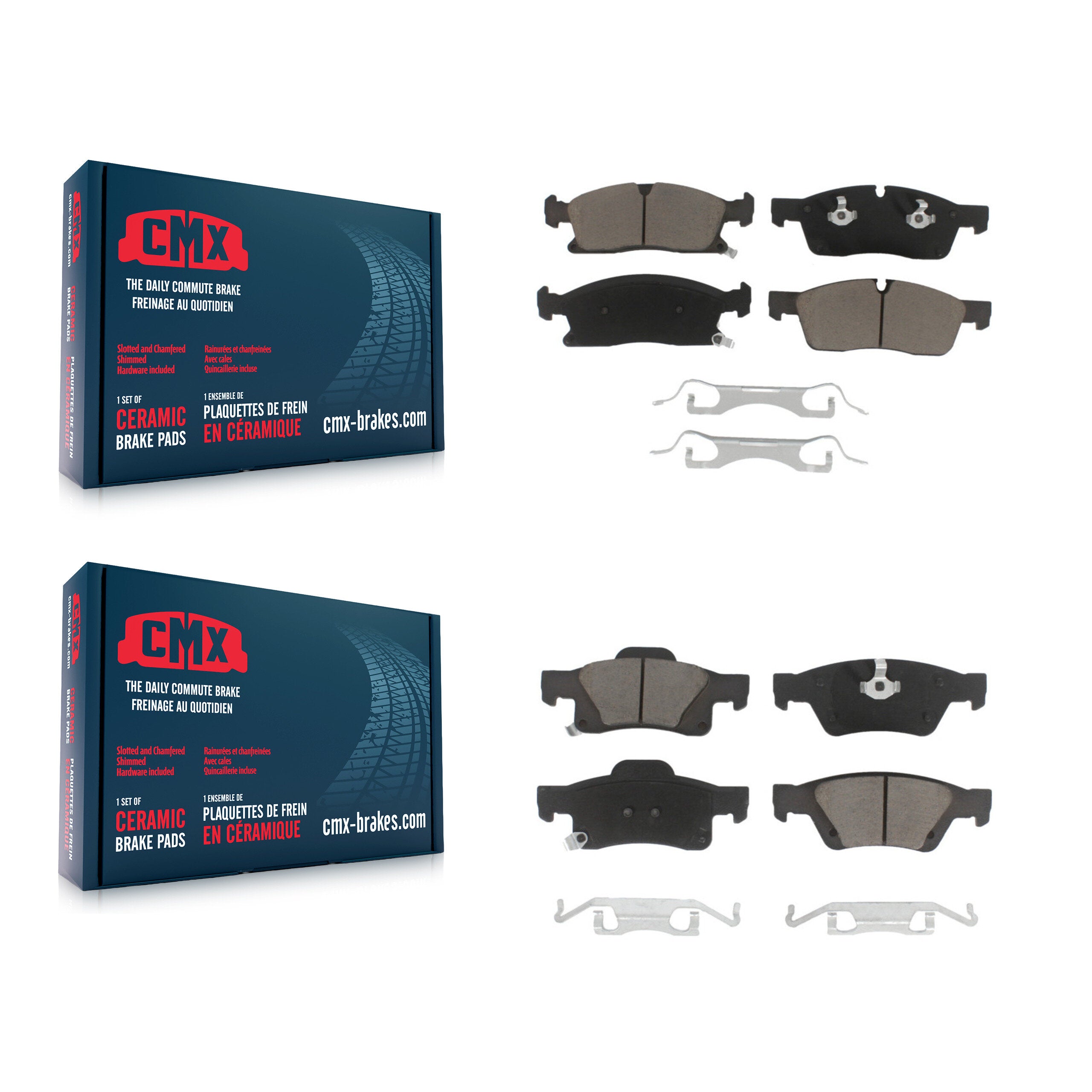 CMX KCX-100293 Disc Brake Pad for 2011-2022 Jeep Grand Cherokee WK, Dodge Durango, Jeep Grand Cherokee - Front and Rear product image