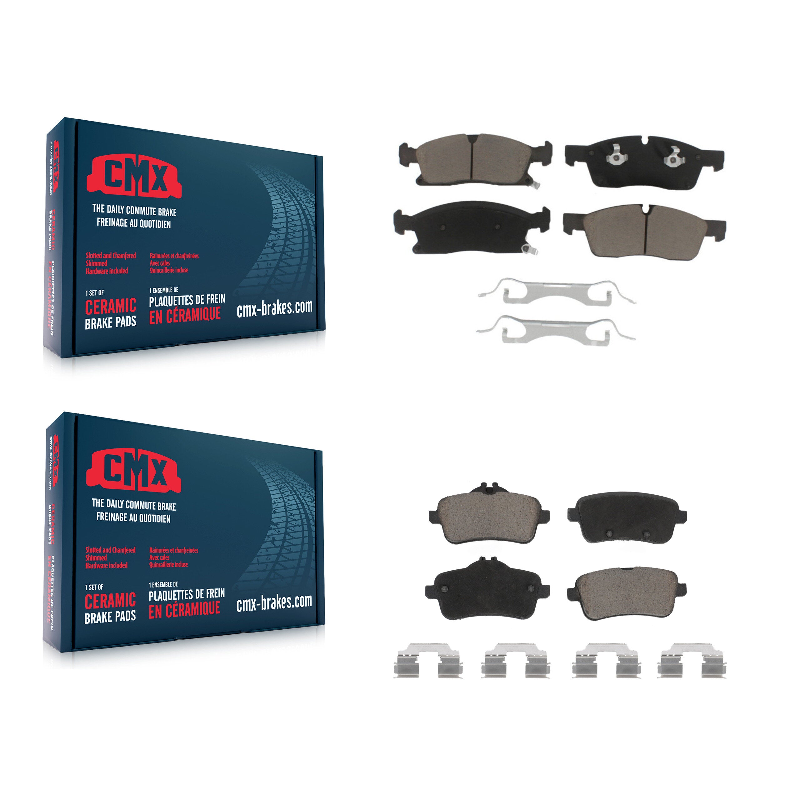 CMX KCX-100294 Disc Brake Pad for 2012-2019 Mercedes-Benz GLS450, Mercedes-Benz GLE300d, Mercedes-Benz GLE350 & more - Front and Rear product image