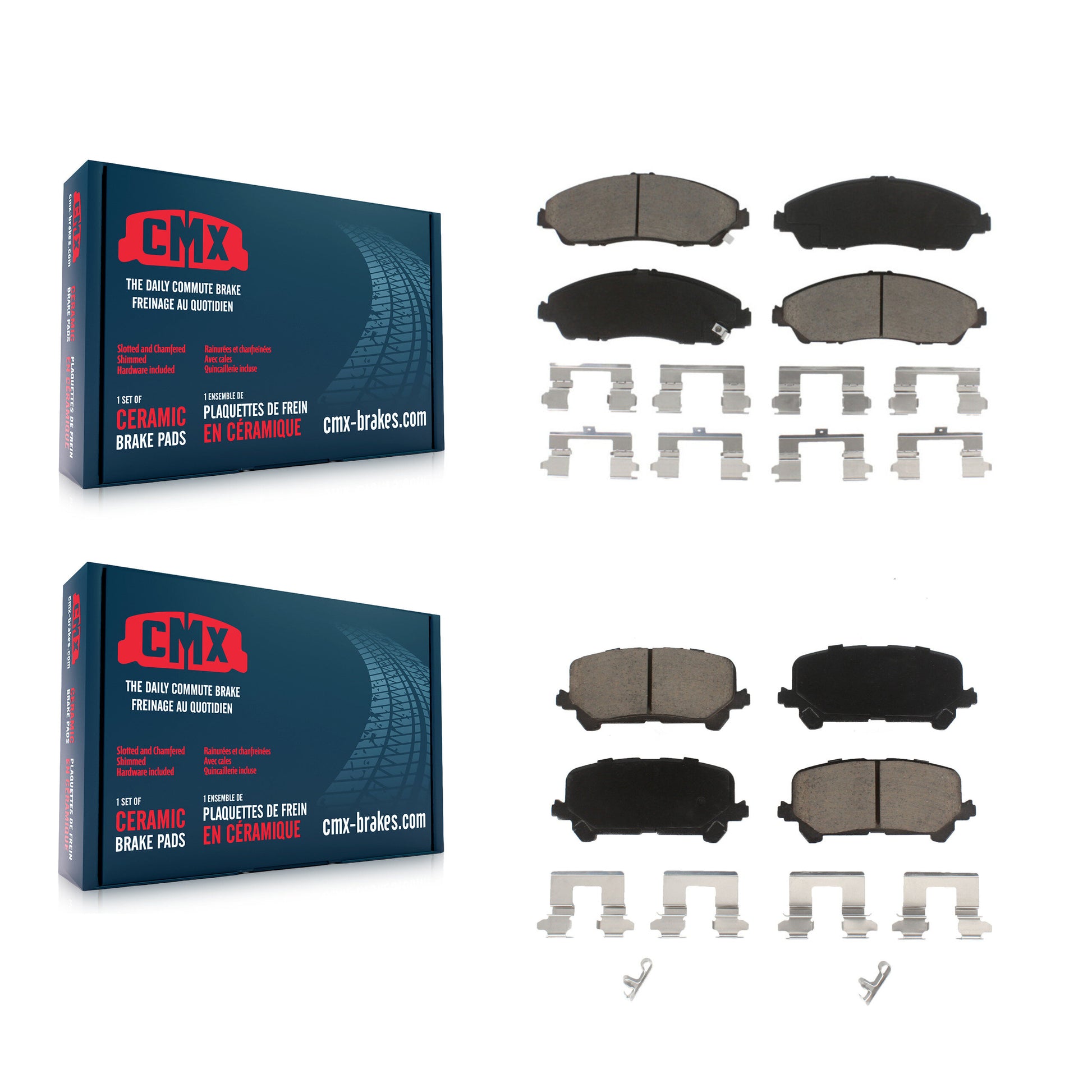 CMX KCX-100297 Disc Brake Pad for 2014-2024 Honda Ridgeline, Honda Pilot, Acura MDX - Front and Rear product image