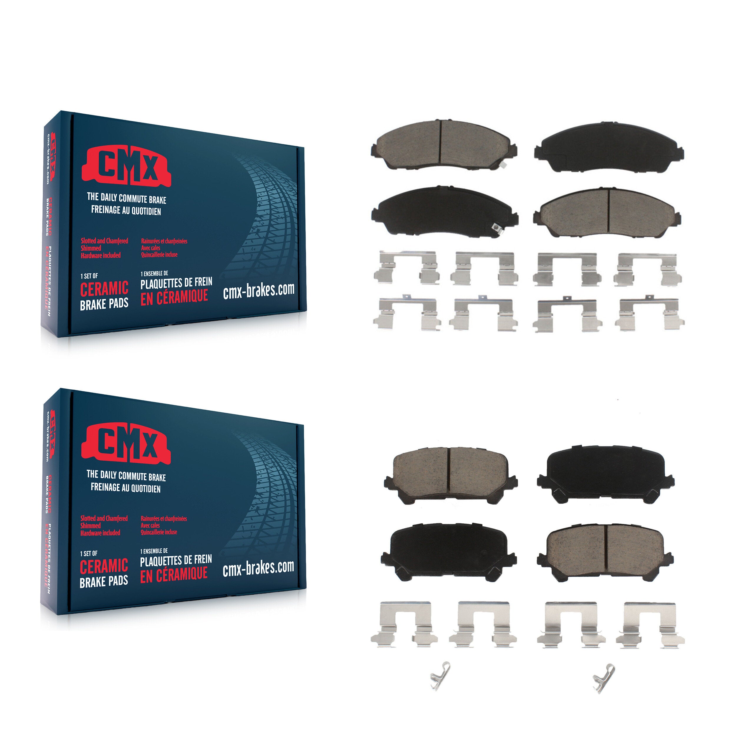 CMX KCX-100297 Disc Brake Pad for 2014-2024 Honda Ridgeline, Honda Pilot, Acura MDX - Front and Rear product image