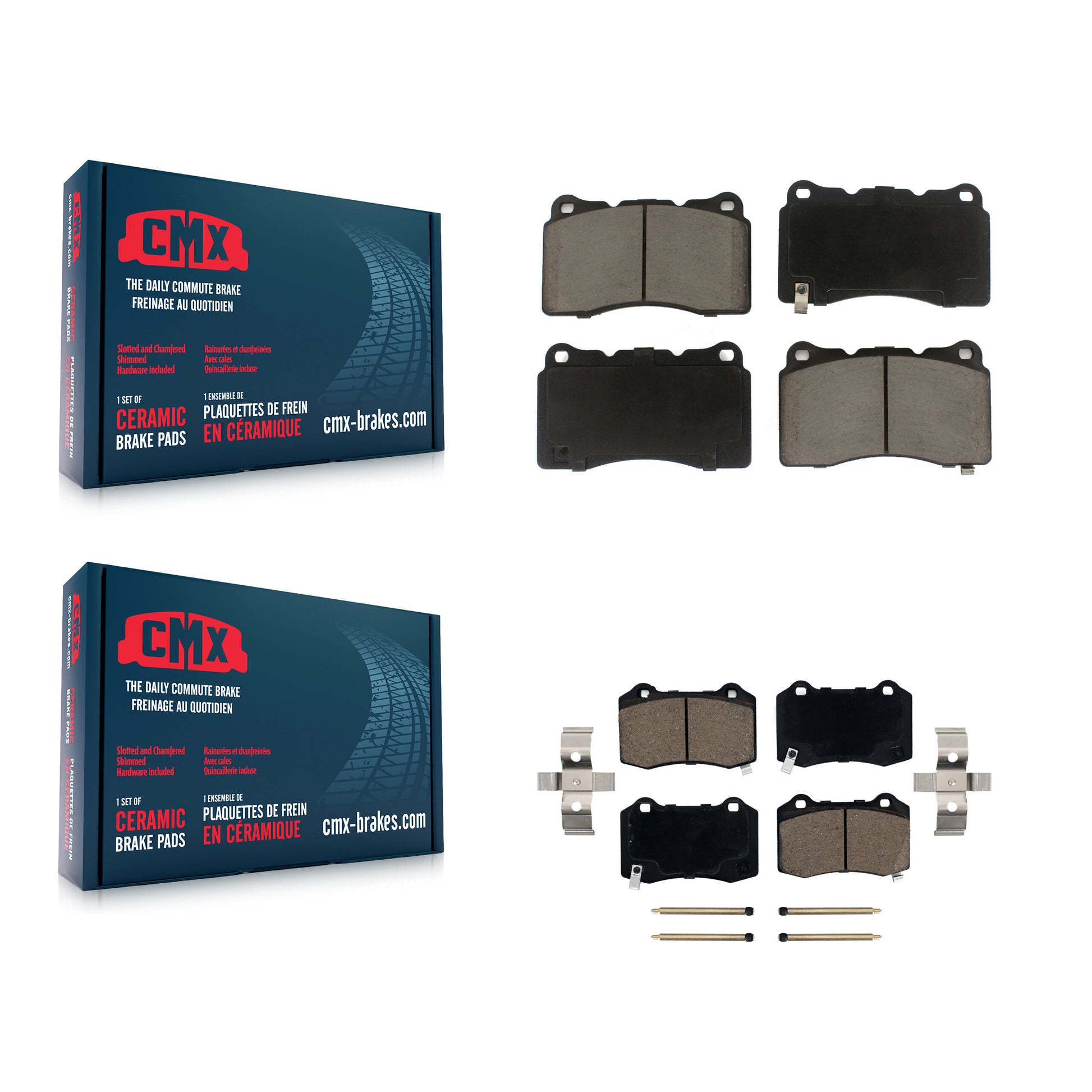 CMX KCX-100300 Disc Brake Pad for 2004-2021 Tesla X, Tesla S, Cadillac STS & more - Front and Rear product image