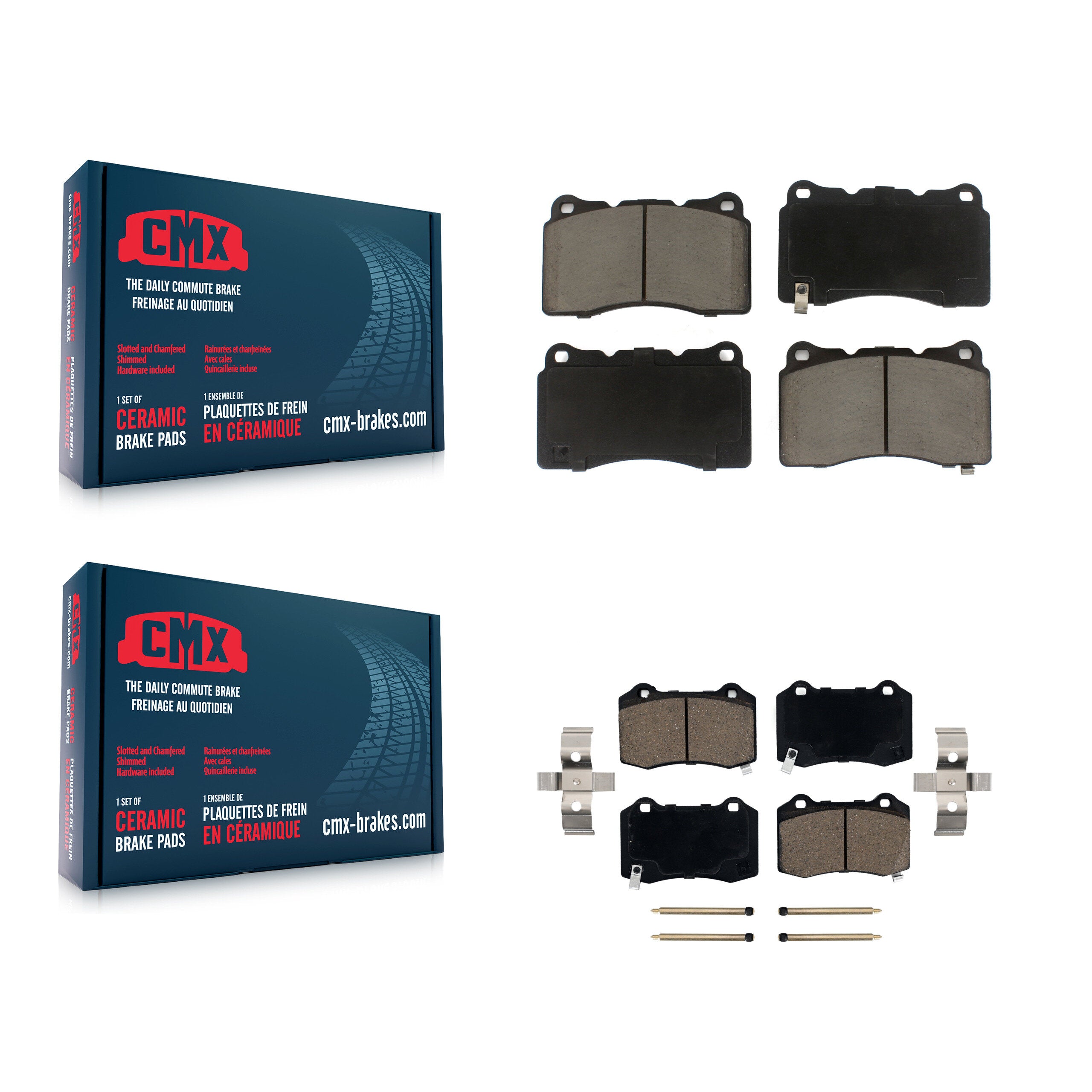 CMX KCX-100300 Disc Brake Pad for 2004-2021 Tesla X, Tesla S, Cadillac STS & more - Front and Rear product image