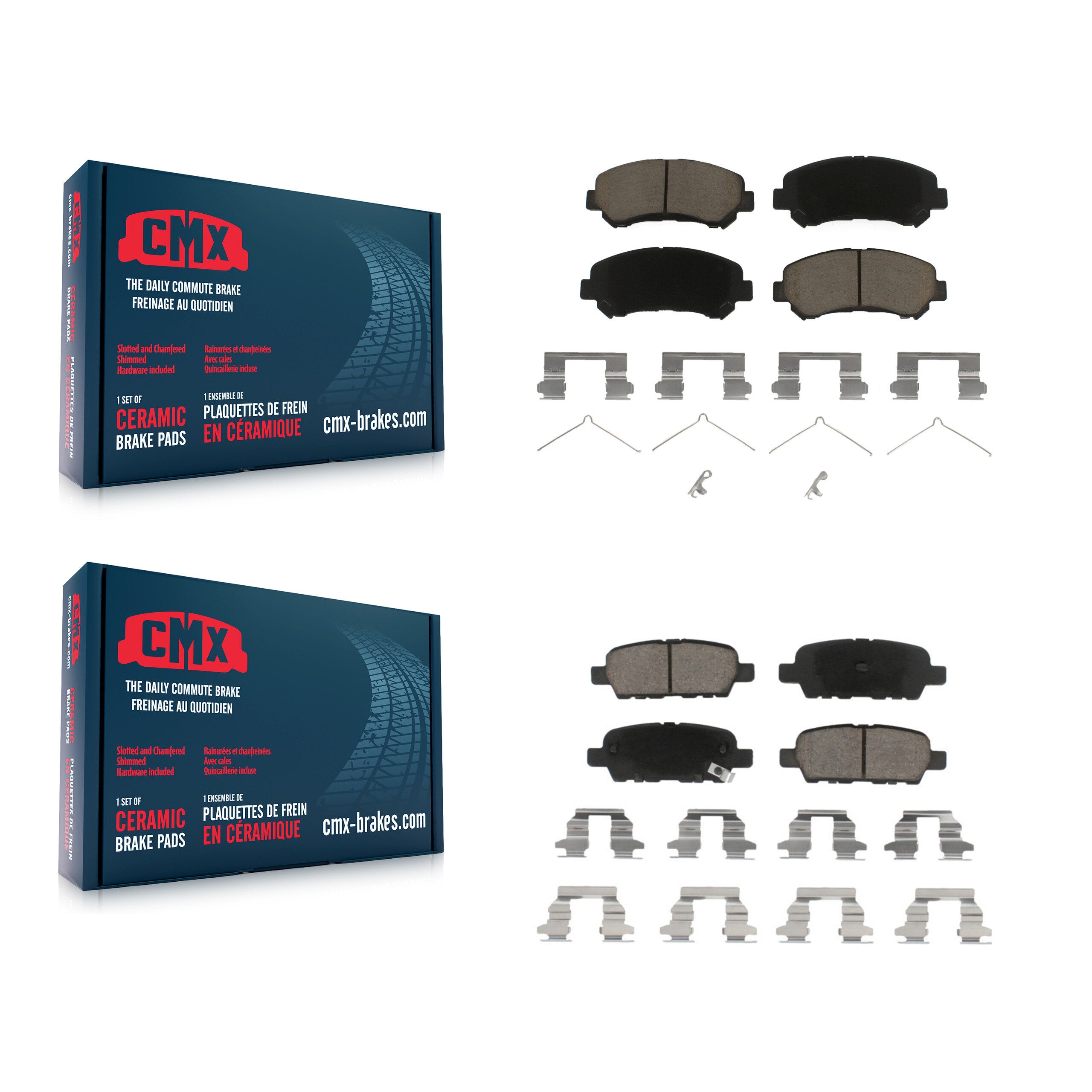 CMX KCX-100304 Disc Brake Pad for 2007-2022 Nissan Maxima, Nissan Juke, Nissan Rogue Select & more - Front and Rear product image