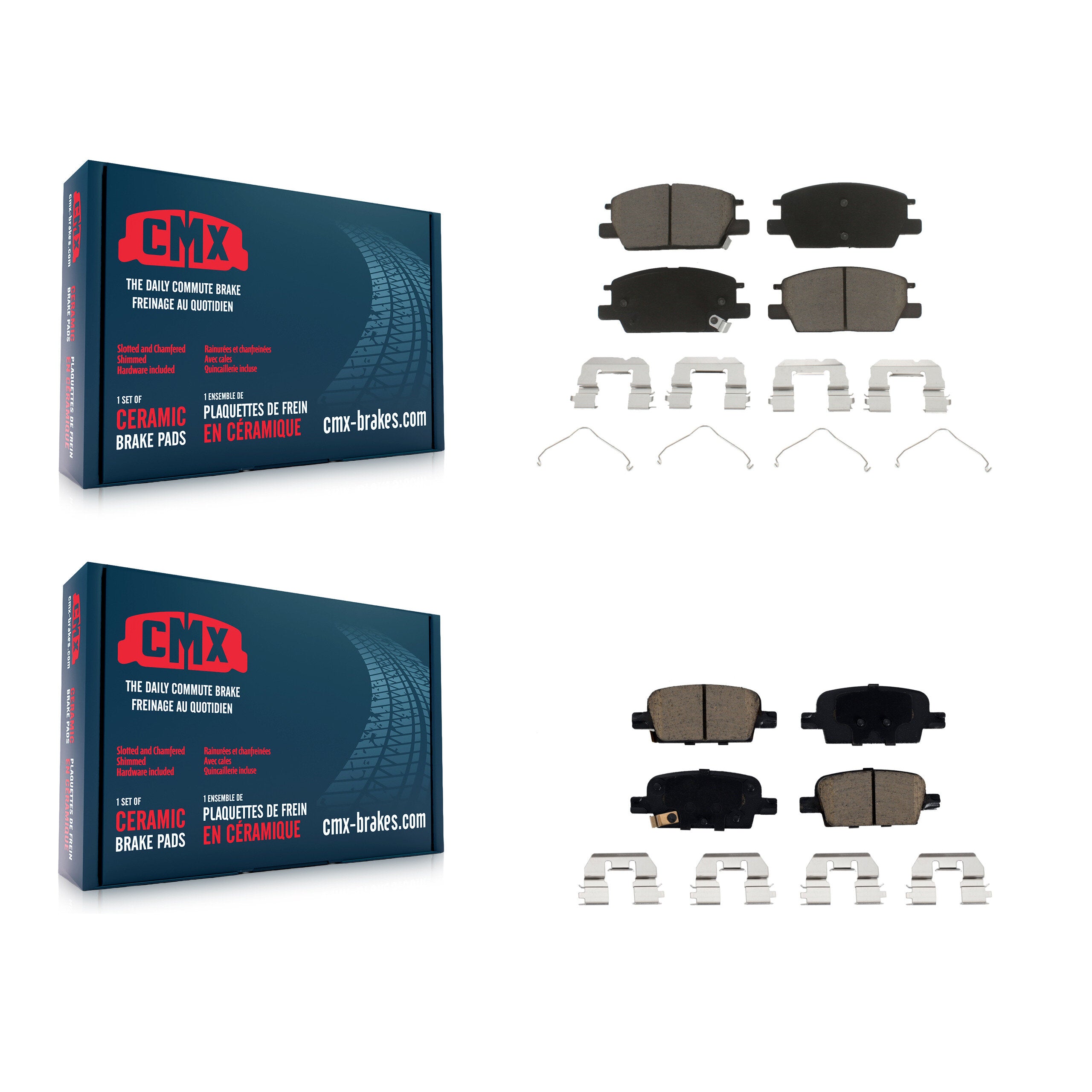 CMX KCX-100306 Disc Brake Pad for 2016-2019 Chevrolet Malibu - Front and Rear product image