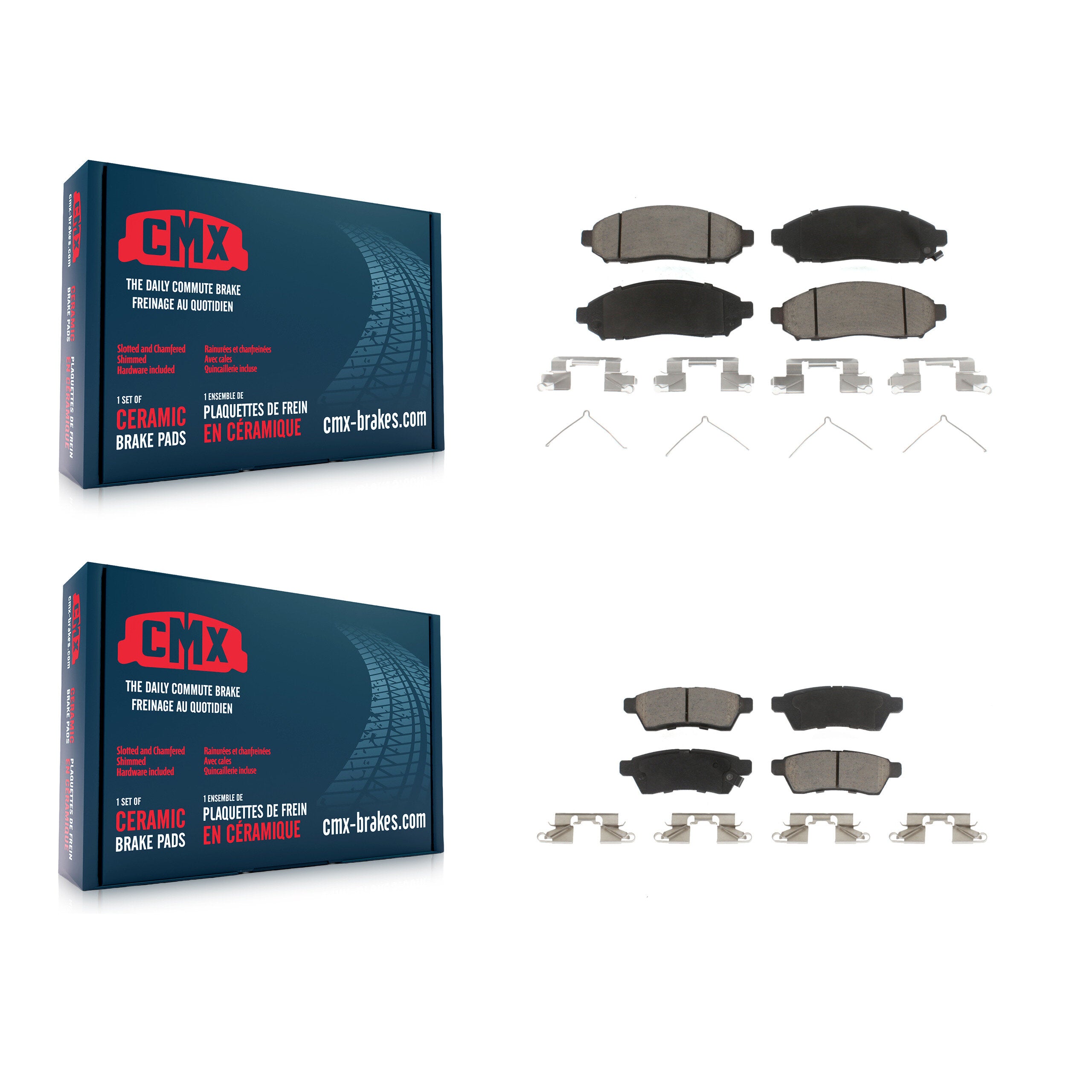 CMX KCX-100308 Disc Brake Pad for 2005-2023 Suzuki Equator, Nissan Xterra, Nissan Frontier - Front and Rear product image