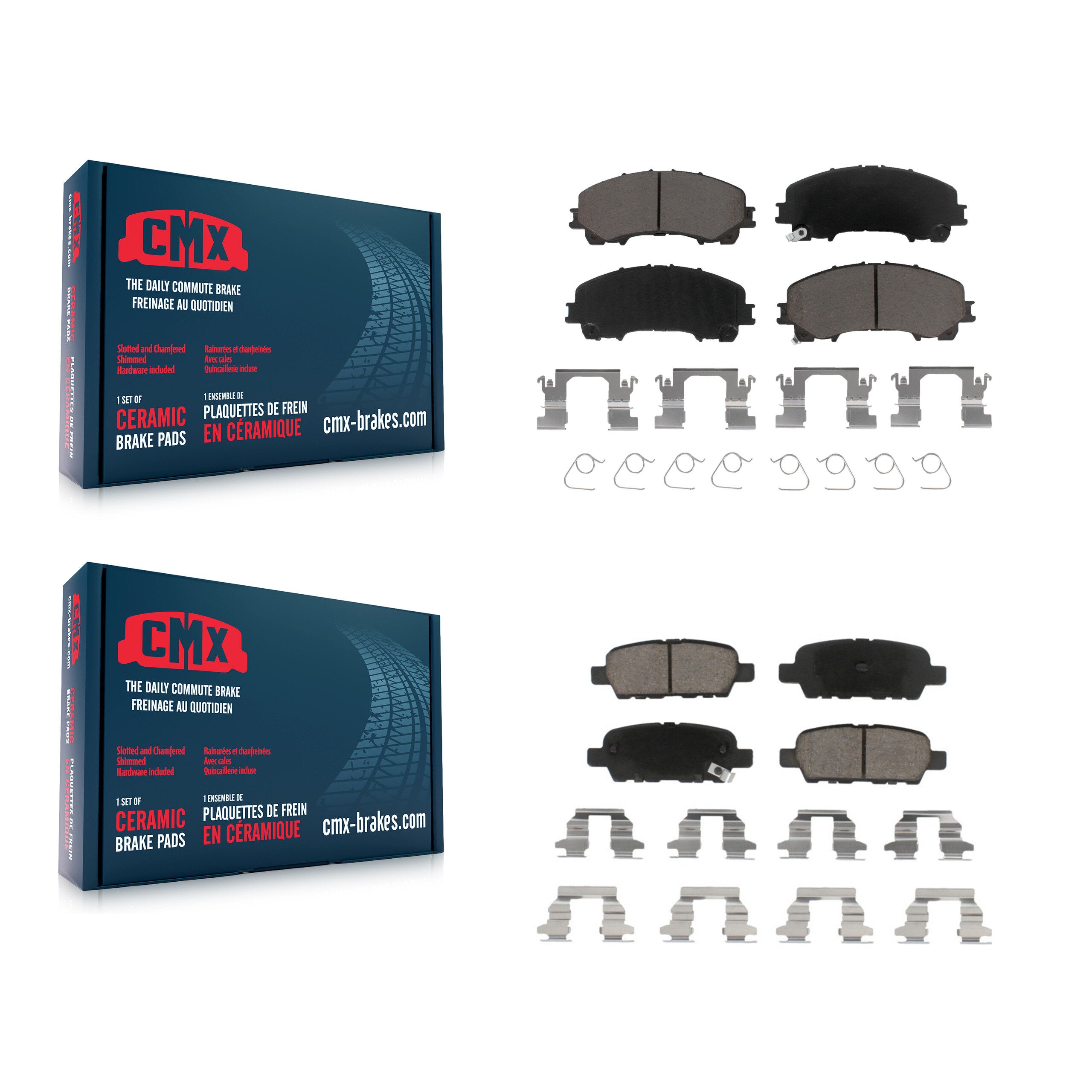 CMX KCX-100322 Disc Brake Pad for 2014-2019 Nissan Rogue, INFINITI QX50 - Front and Rear product image