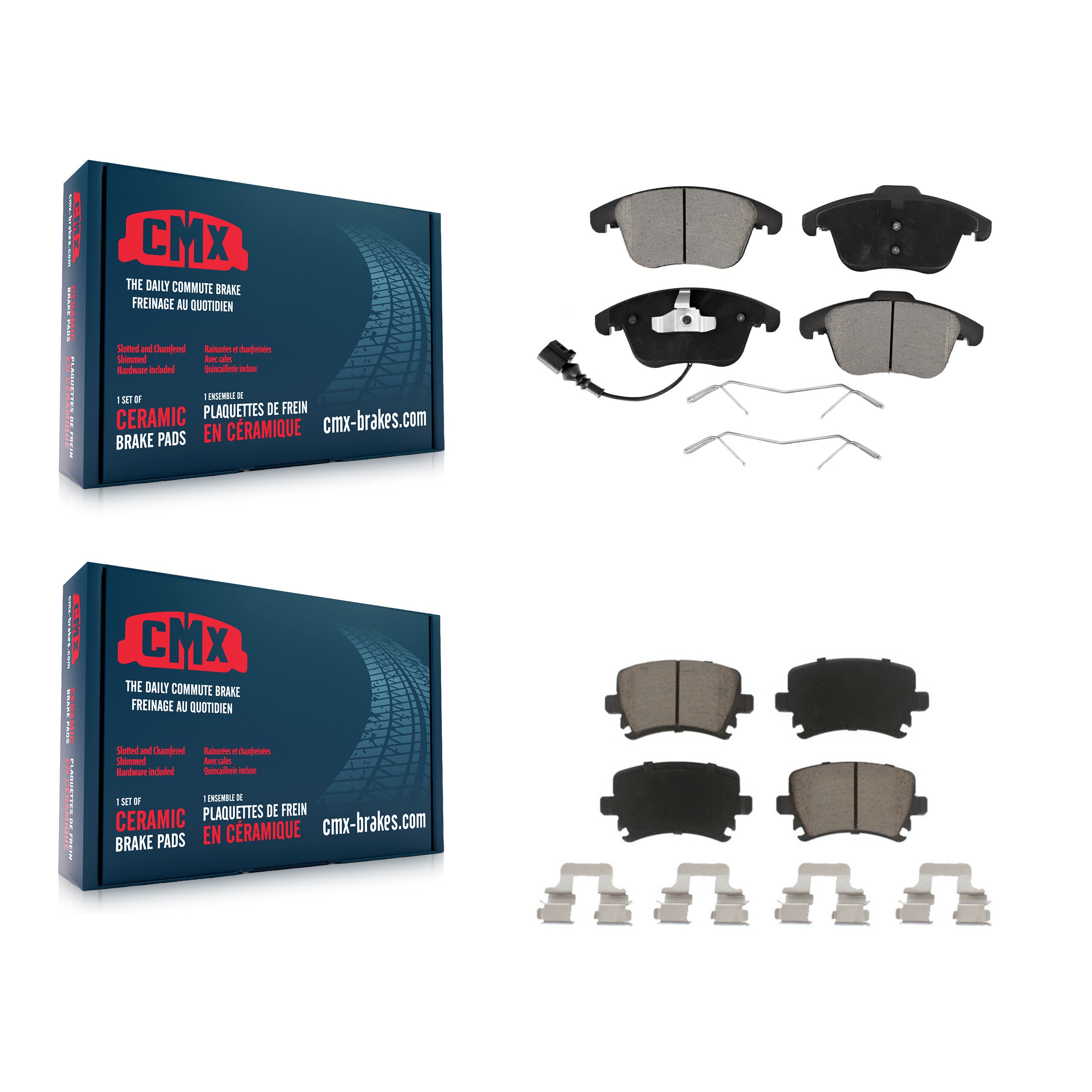 CMX KCX-100324 Disc Brake Pad for 2009-2018 Volkswagen Tiguan Limited, Audi Q3, Audi Q3 Quattro & more - Front and Rear product image