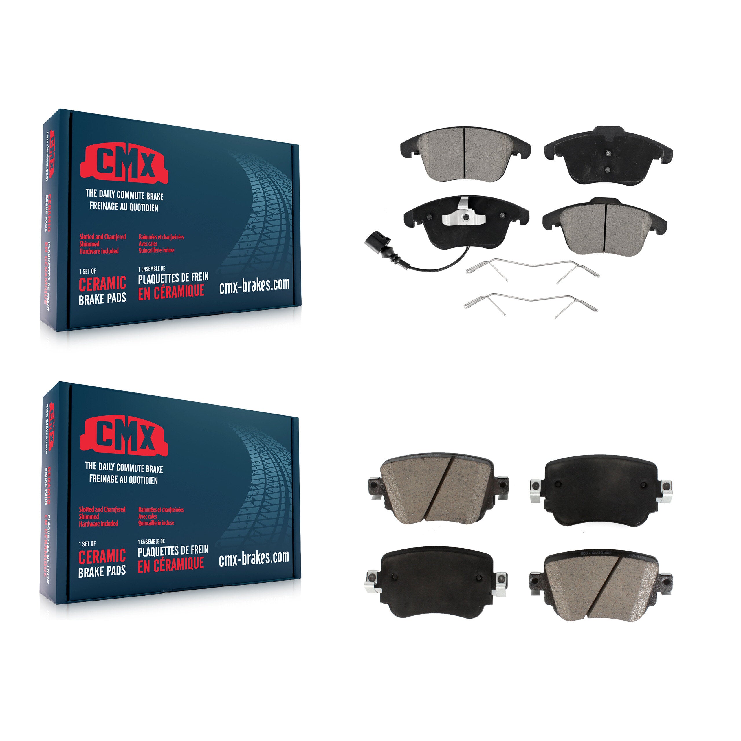CMX KCX-100325 Disc Brake Pad for 2015-2020 Audi Q3, Audi Q3 Quattro, Volkswagen Passat - Front and Rear product image