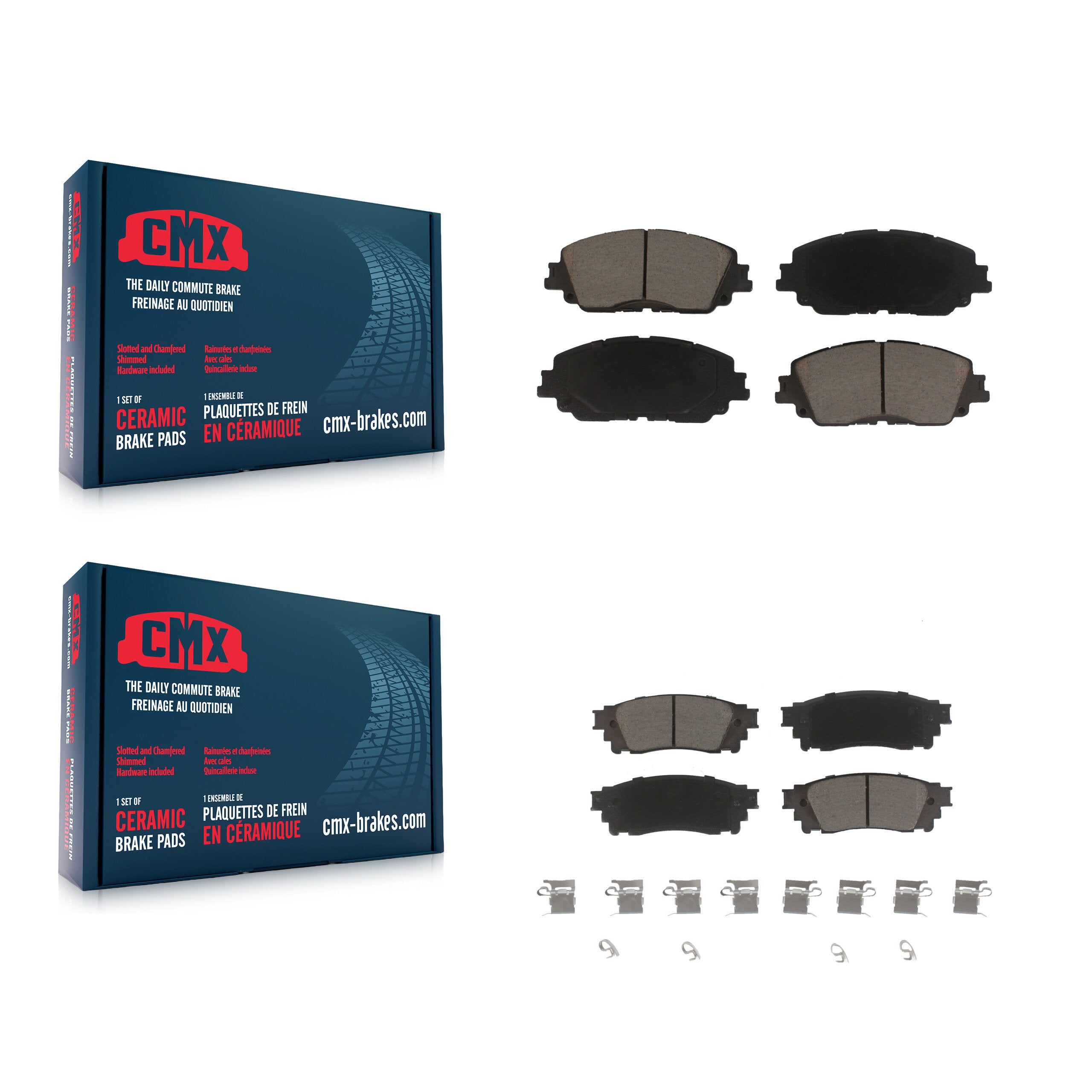 CMX KCX-100327 Disc Brake Pad for 2018-2025 Toyota Camry, Lexus ES300h, Lexus ES350 & more - Front and Rear product image