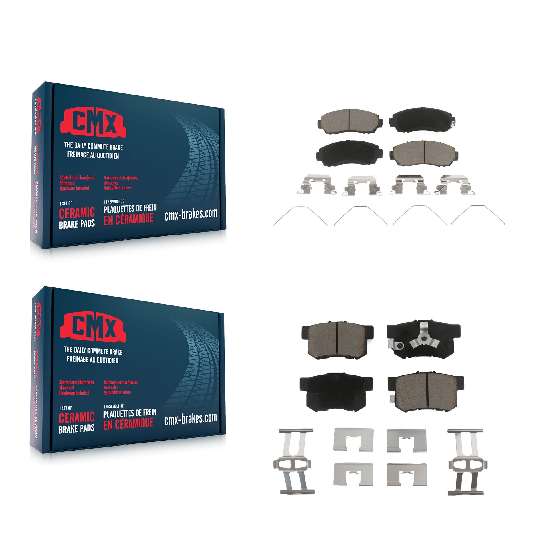 CMX KCX-100345 Disc Brake Pad for 2011-2016 Honda Crosstour, Honda CR-V, Honda Accord Crosstour - Front and Rear product image