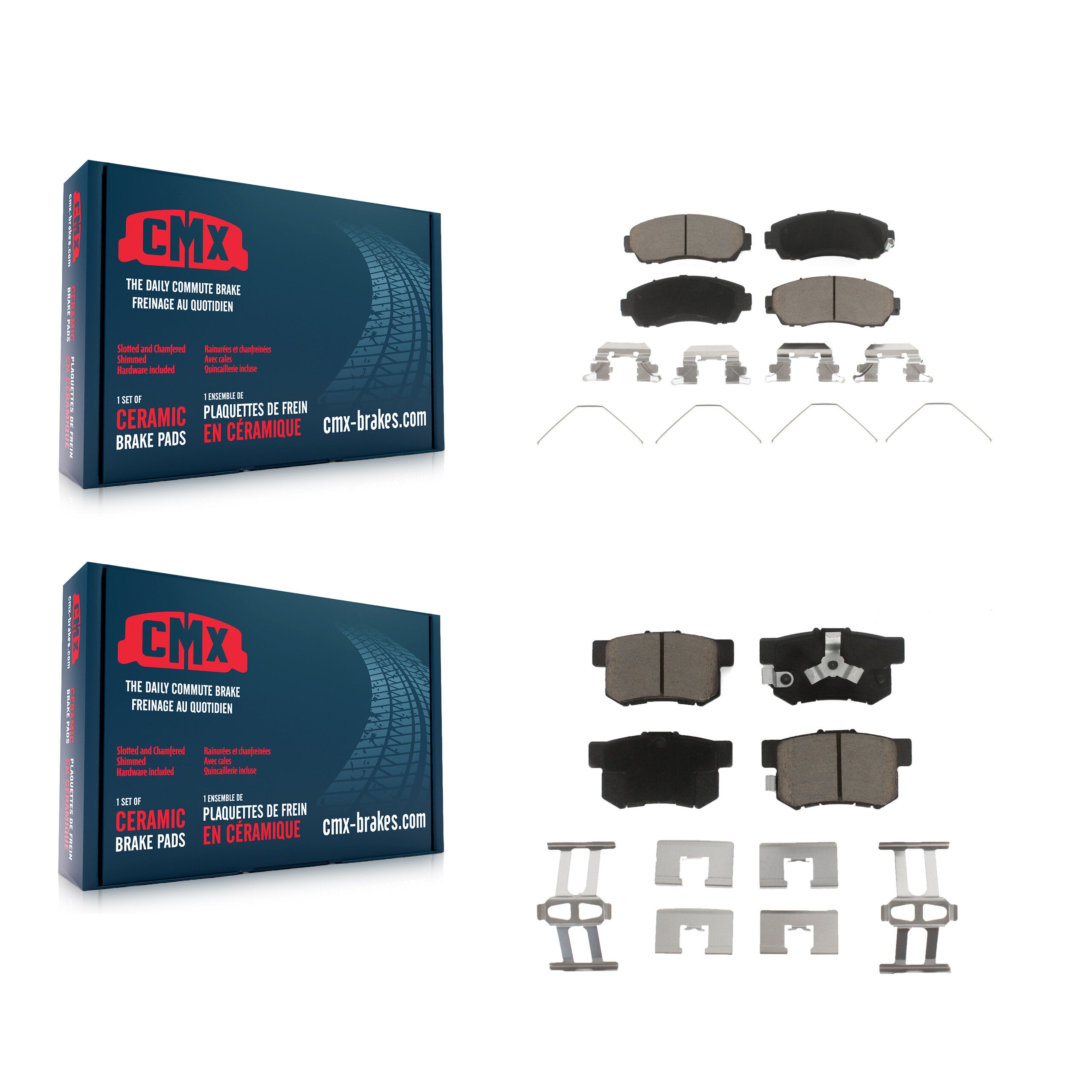 CMX KCX-100345 Disc Brake Pad for 2011-2016 Honda Crosstour, Honda CR-V, Honda Accord Crosstour - Front and Rear product image