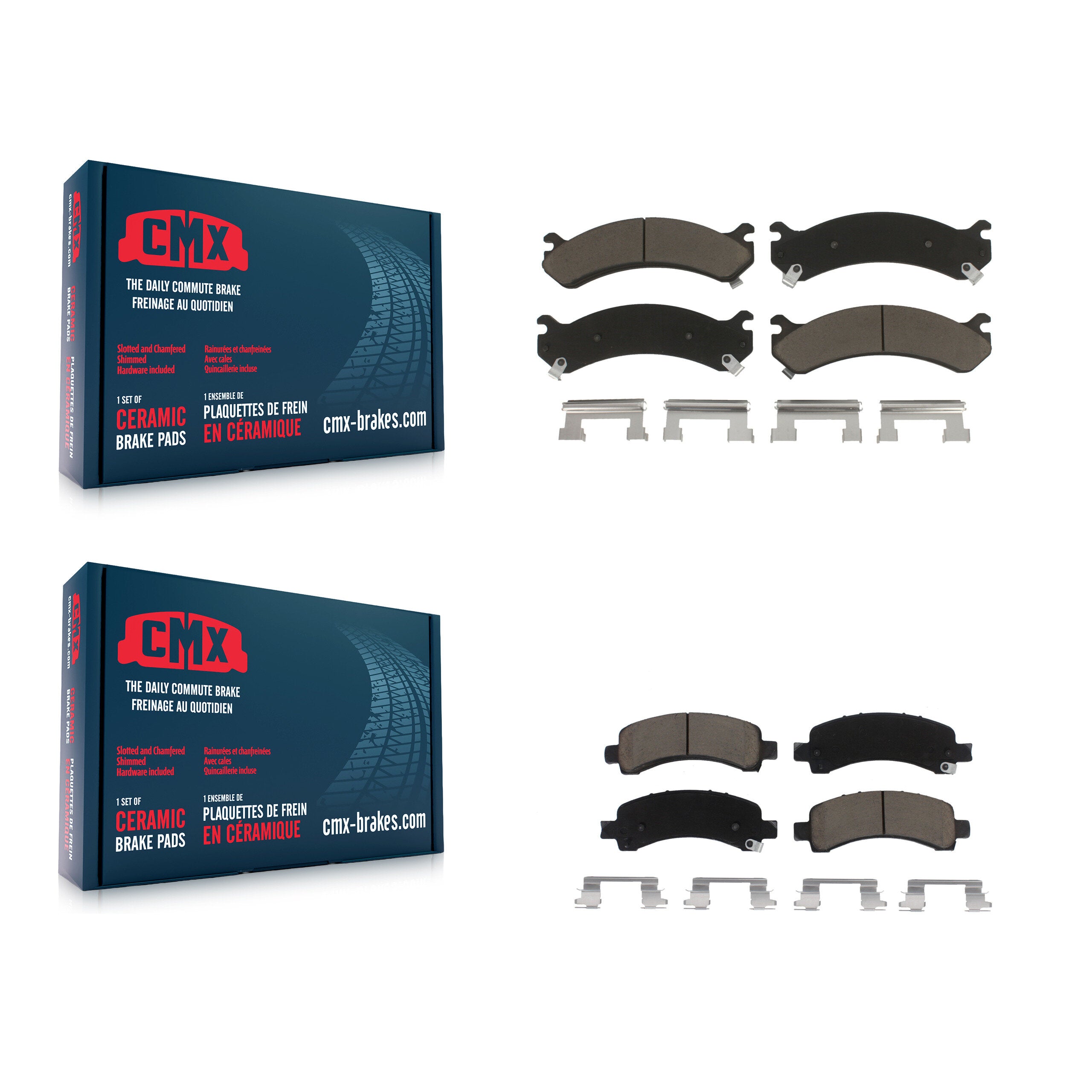 CMX KCX-100352 Disc Brake Pad for 2003-2020 Chevrolet Express 4500, Chevrolet Express 2500, GMC Savana 2500 & more - Front and Rear product image