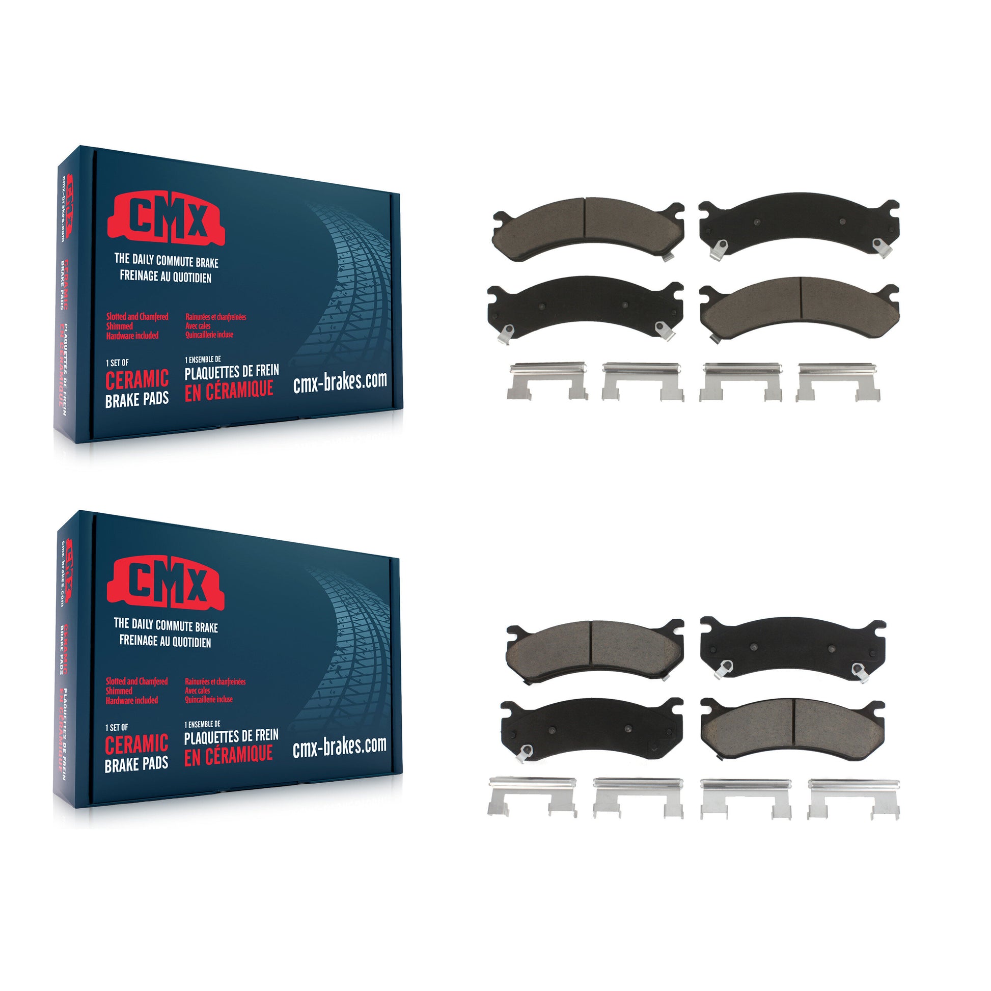 CMX KCX-100353 Disc Brake Pad for 1999-2013 Chevrolet Silverado 1500 HD Classic, Chevrolet Silverado 2500 HD Classic, Chevrolet Silverado 3500 Classic & more - Front and Rear product image