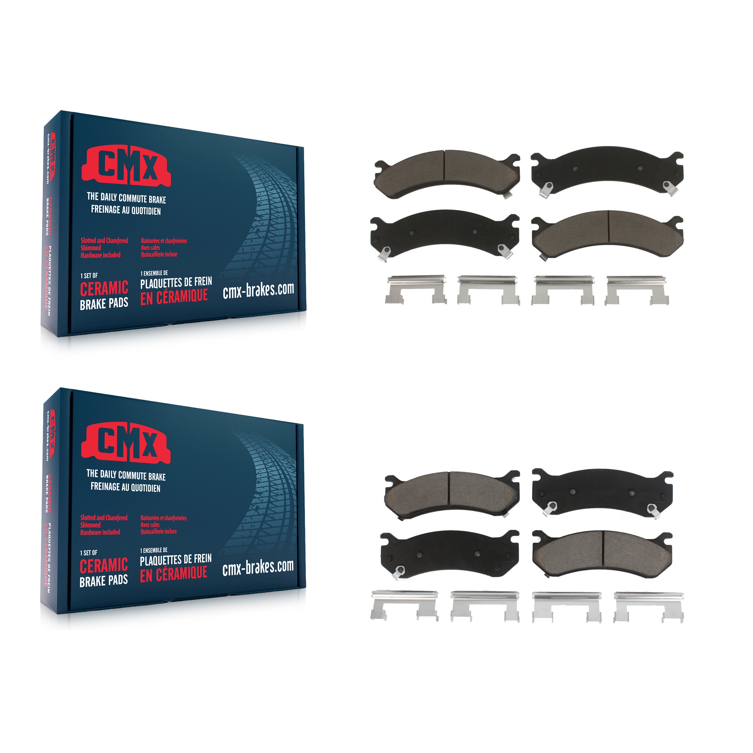 CMX KCX-100353 Disc Brake Pad for 1999-2013 Chevrolet Silverado 1500 HD Classic, Chevrolet Silverado 2500 HD Classic, Chevrolet Silverado 3500 Classic & more - Front and Rear product image