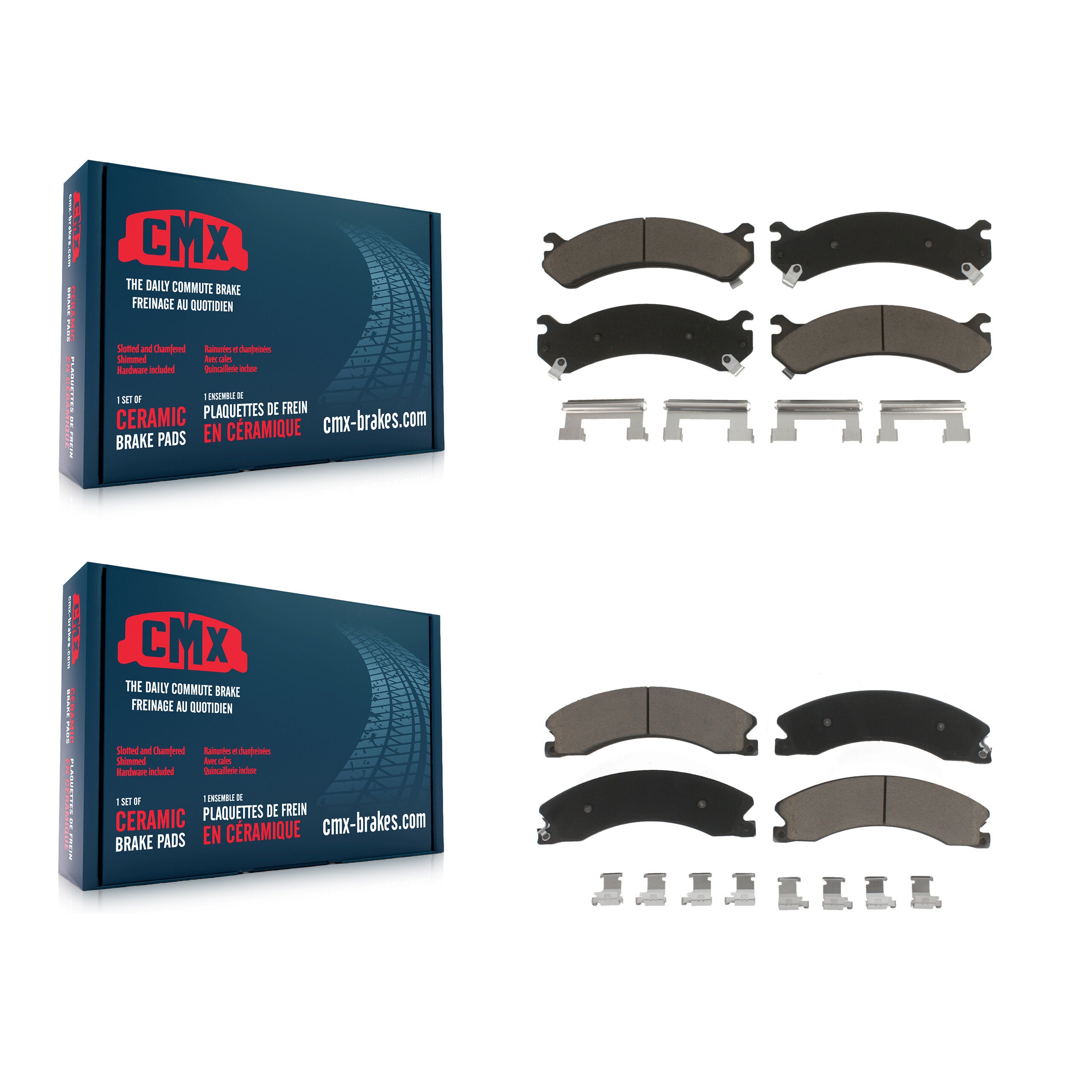 CMX KCX-100355 Disc Brake Pad for 2009-2020 Chevrolet Express 4500, Chevrolet Express 3500, GMC Savana 3500 & more - Front and Rear product image
