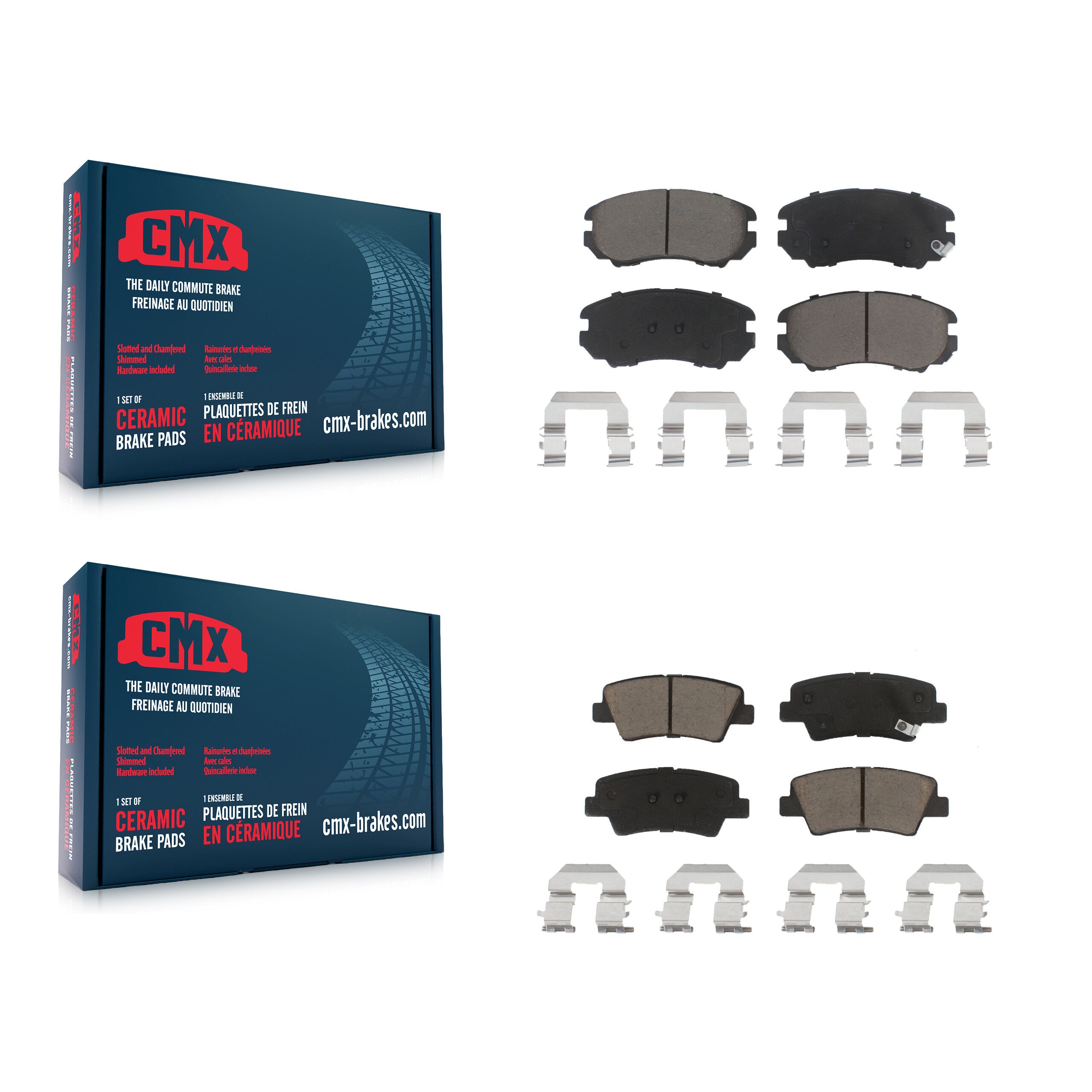 CMX KCX-100364 Disc Brake Pad for 2007-2013 Hyundai Azera, Hyundai Elantra, Kia Soul & more - Front and Rear product image