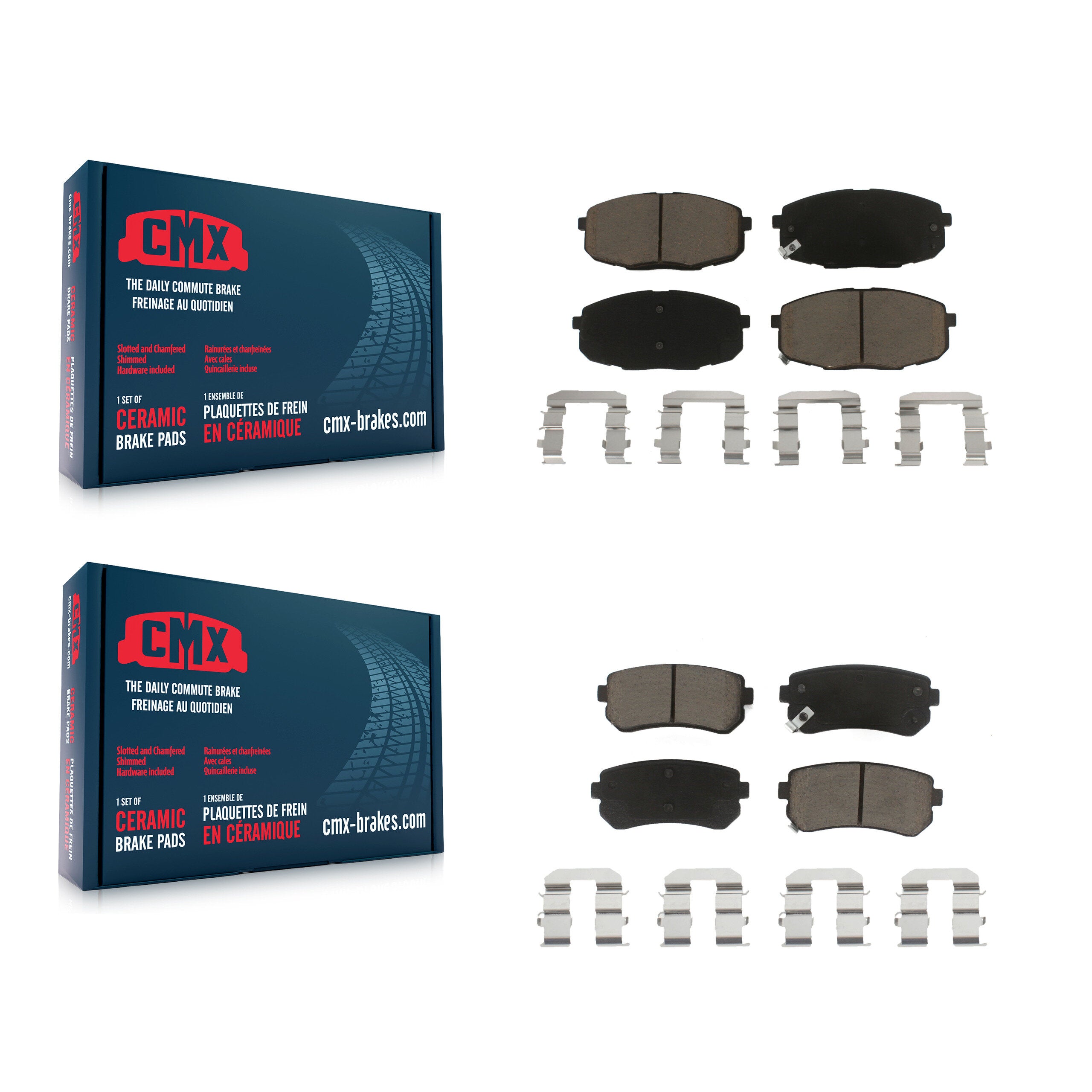 CMX KCX-100365 Disc Brake Pad for 2009-2013 Kia Forte5, Hyundai Elantra, Kia Forte & more - Front and Rear product image