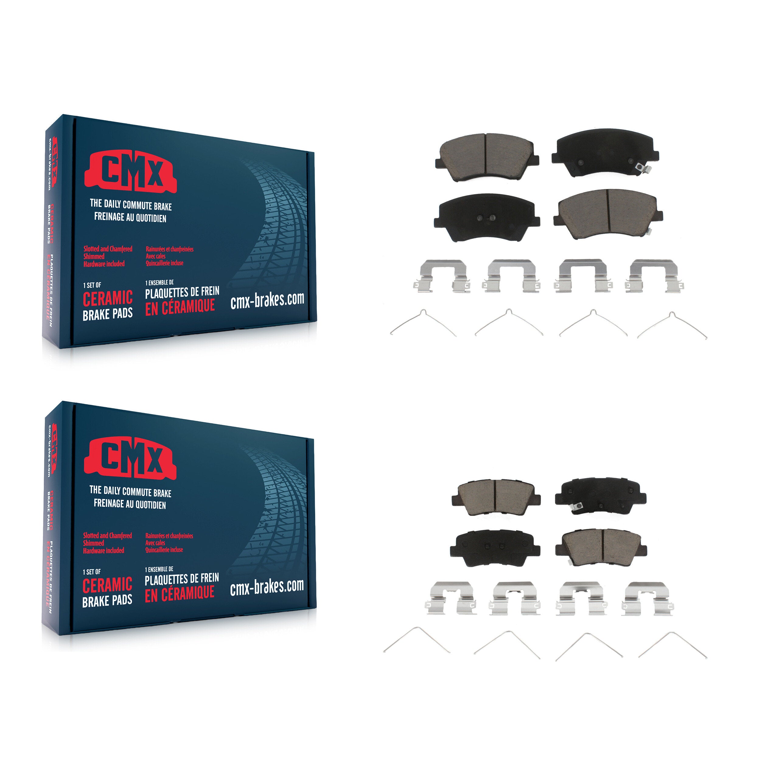 CMX KCX-100367 Disc Brake Pad for 2017-2022 Hyundai Elantra, Hyundai Ioniq, Kia Niro - Front and Rear product image