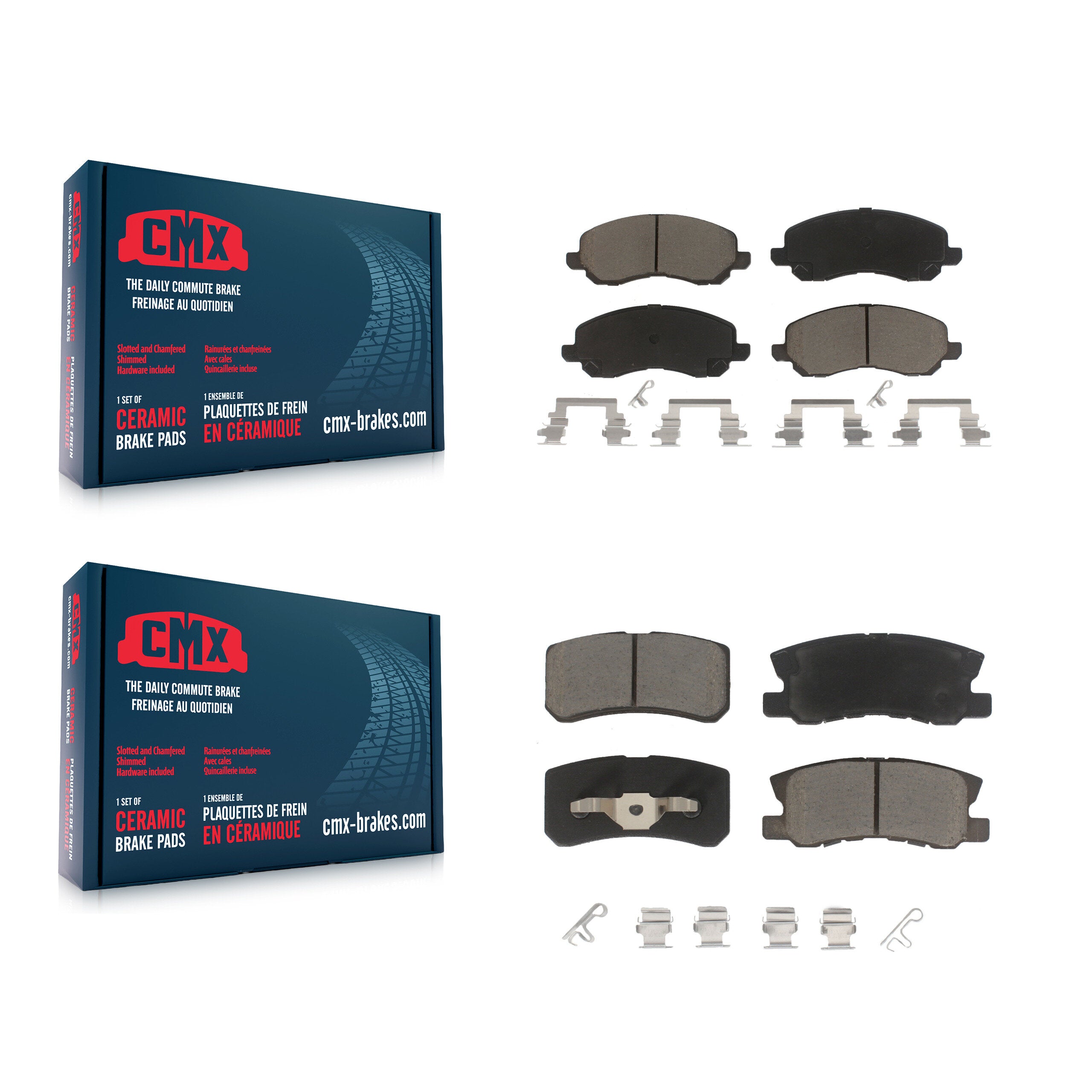 CMX KCX-100372 Disc Brake Pad for 2007-2017 Mitsubishi Lancer, Chrysler 200, Mitsubishi Outlander Sport & more - Front and Rear product image