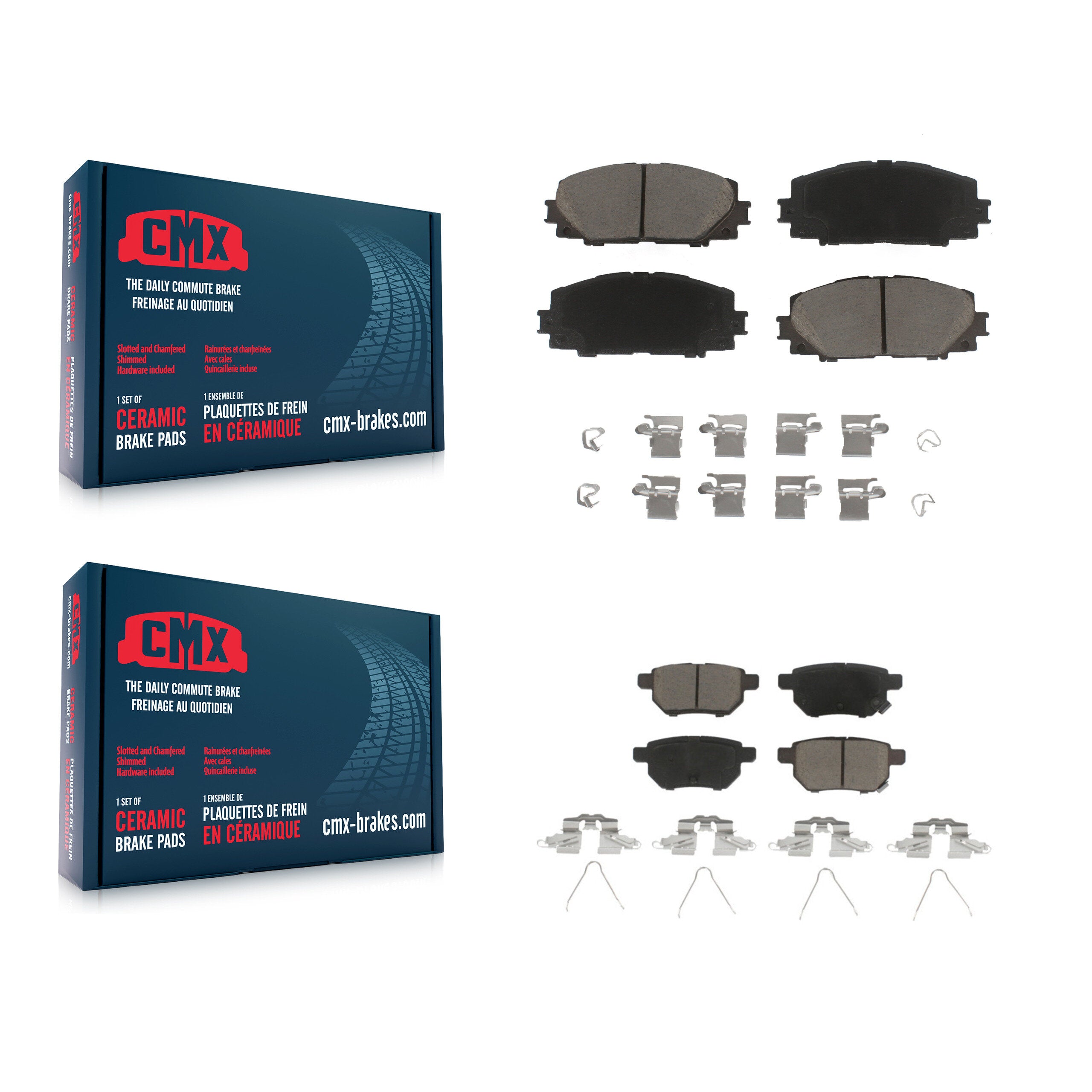 CMX KCX-100382 Disc Brake Pad for 2012-2018 Toyota Yaris - Front and Rear product image