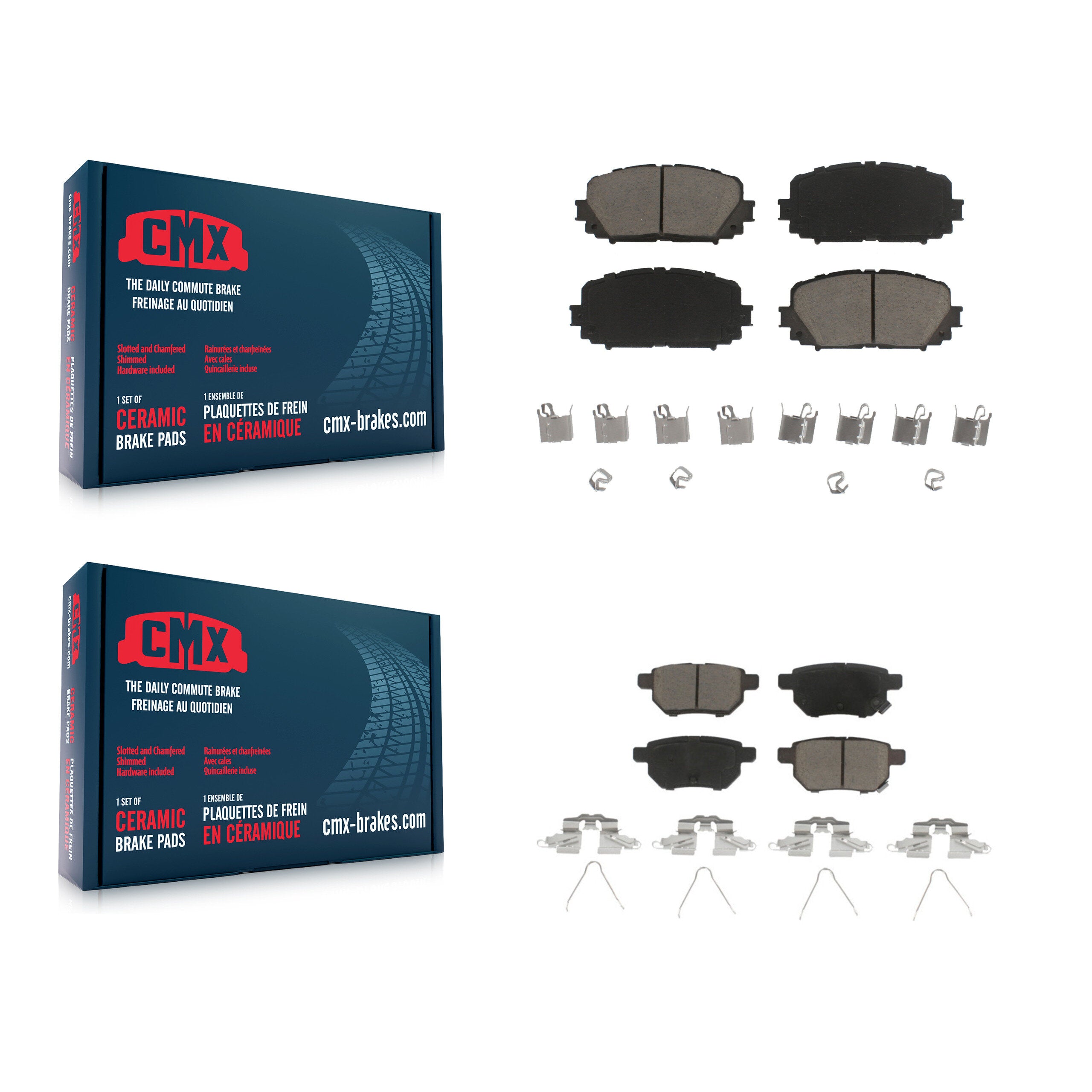 CMX KCX-100383 Disc Brake Pad for 2012-2018 Toyota Yaris - Front and Rear product image